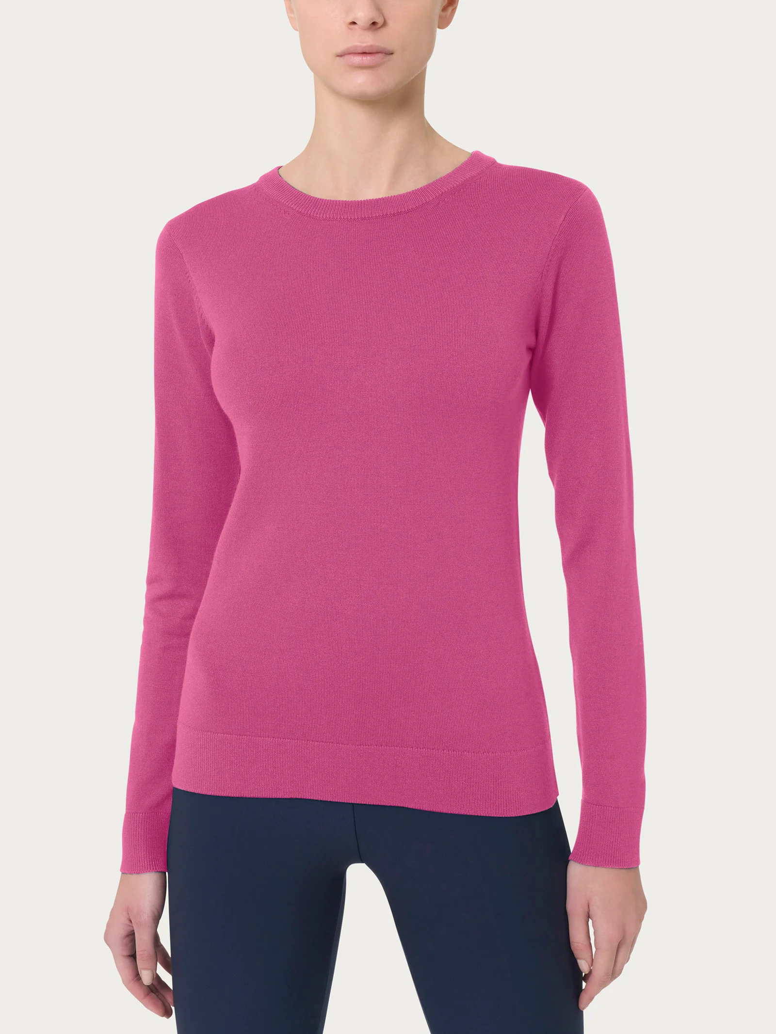 Maglia girocollo a manica lunga Four Seasons - Red Violet