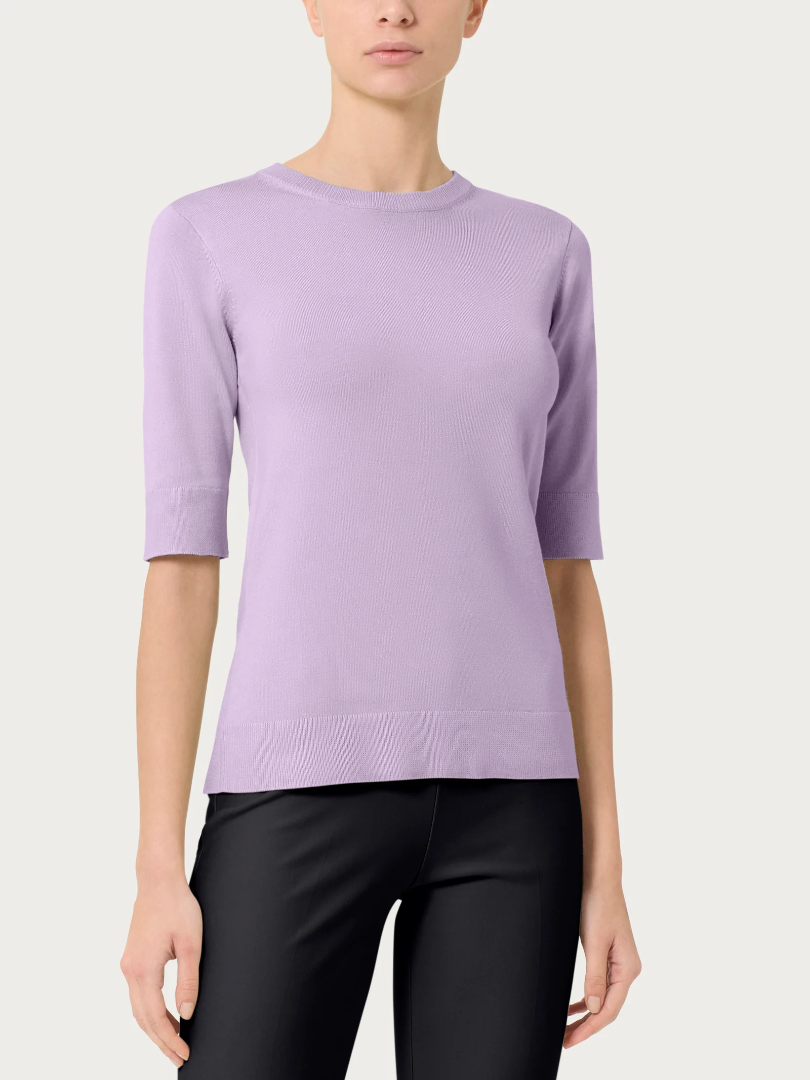 Maglia girocollo con manica corta Four Seasons - Orchid Petal