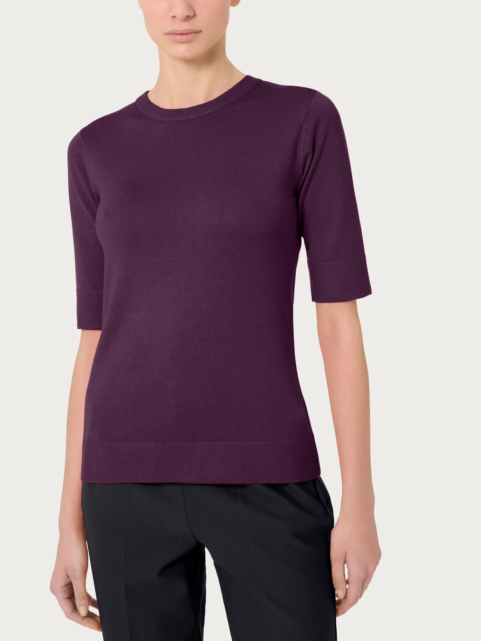 Maglia girocollo con manica corta Four Seasons - Plum Perfect