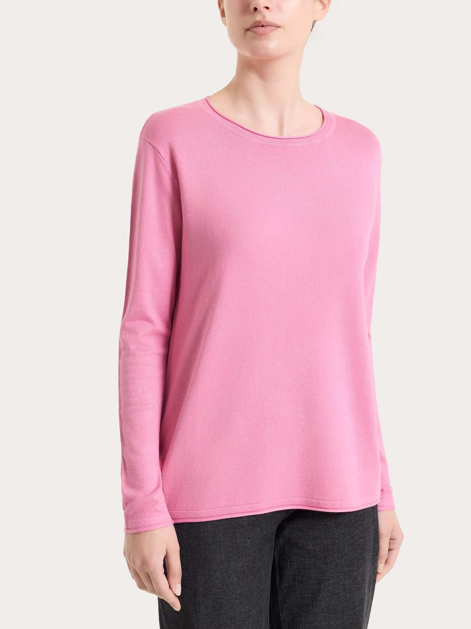 Maglia girocollo con manica lunga in Summertime - Cashmere Rose