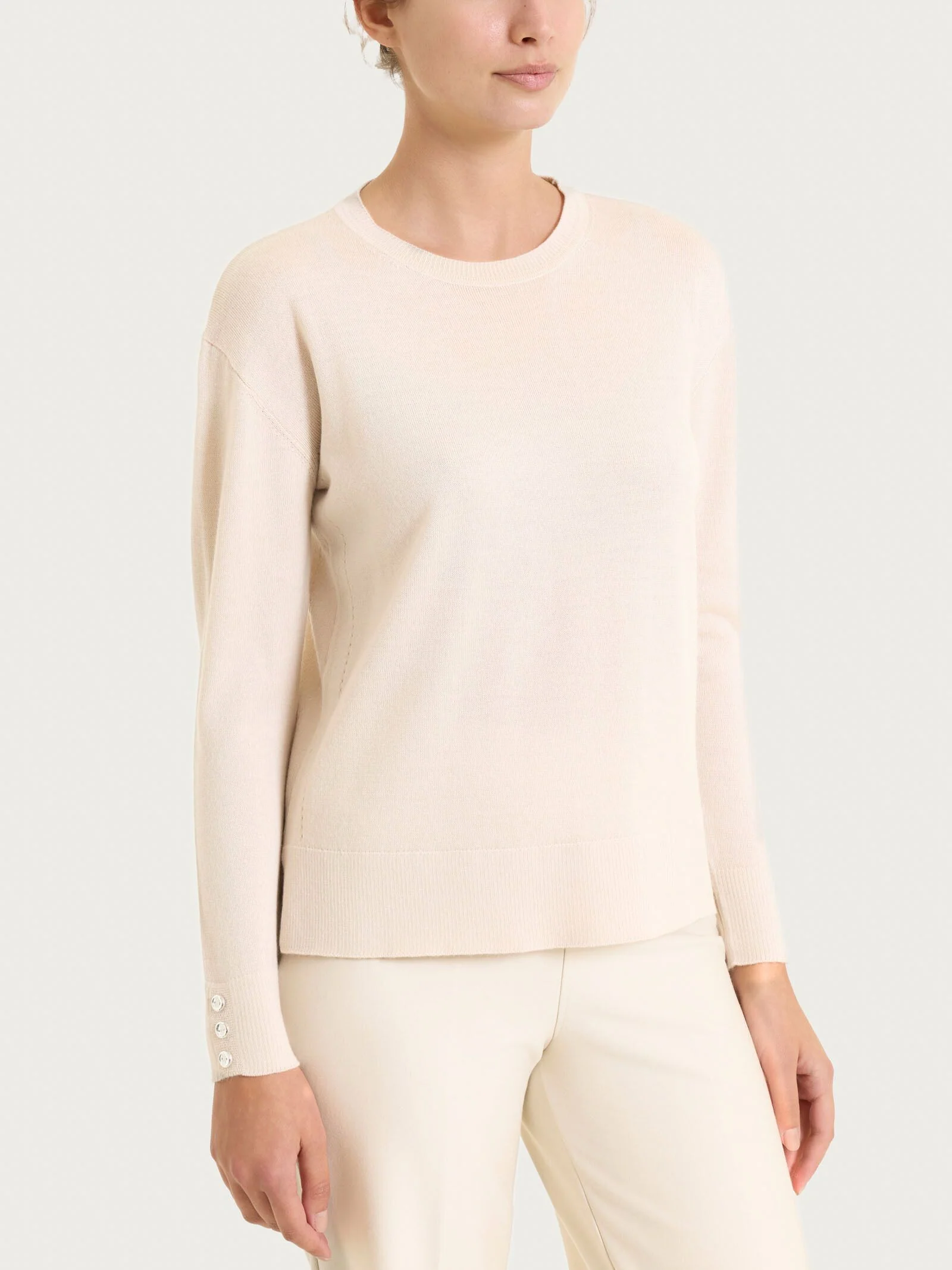 Maglia girocollo in Merino Soft - Avorio