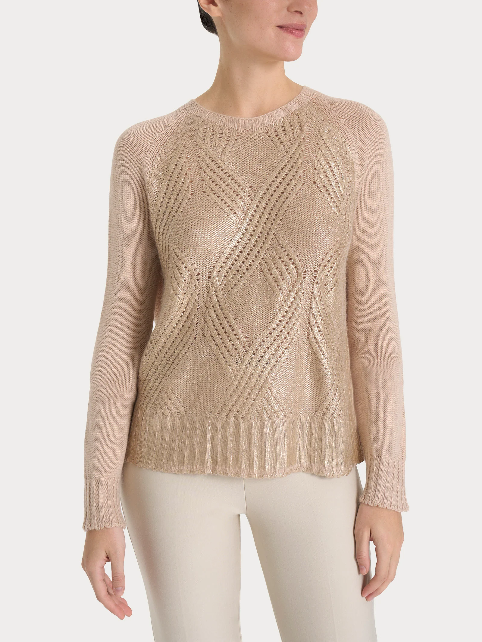 Maglia girocollo in misto angora - Moonlight