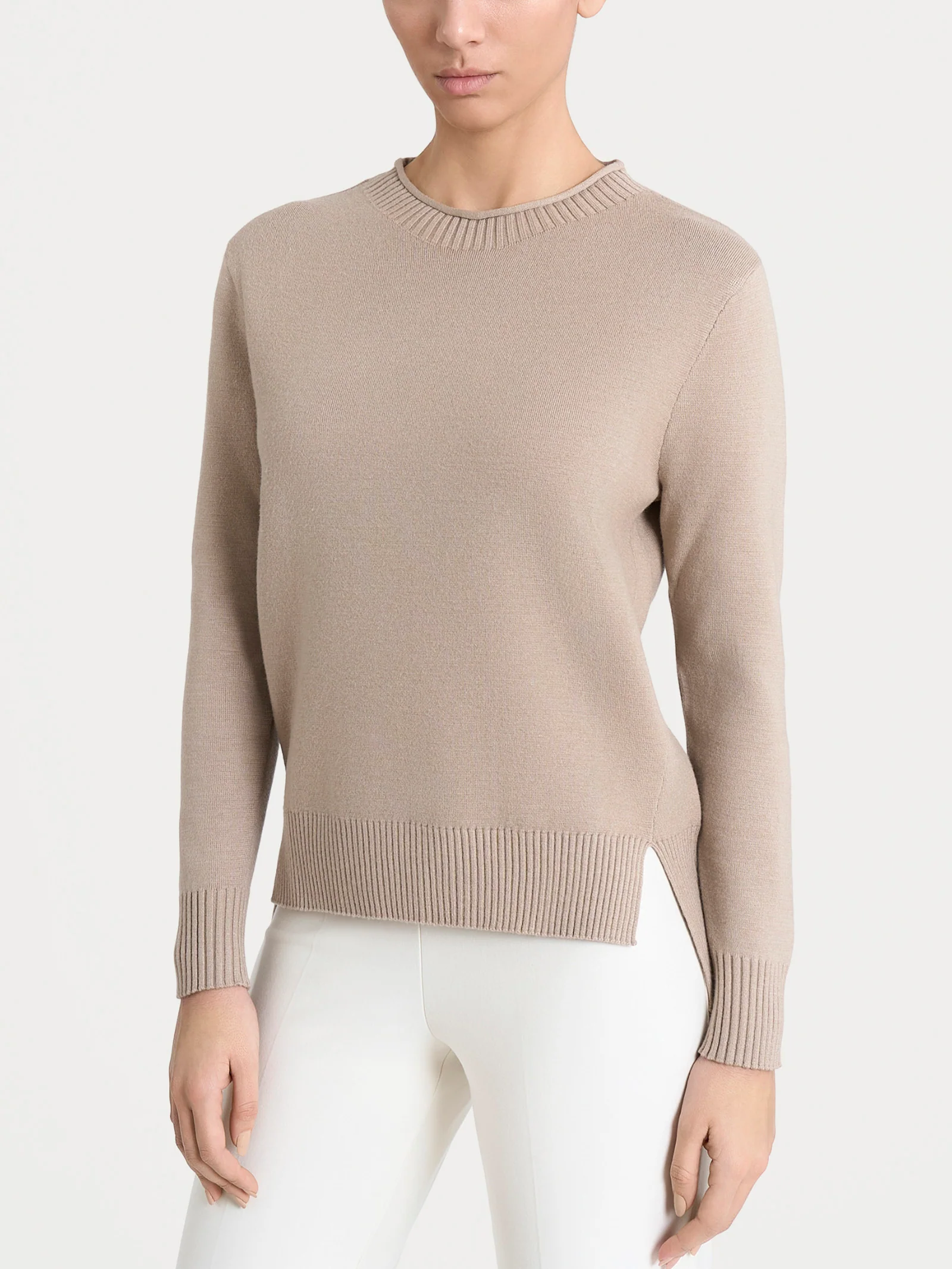 Maglia girocollo in Super Soft - Cammello