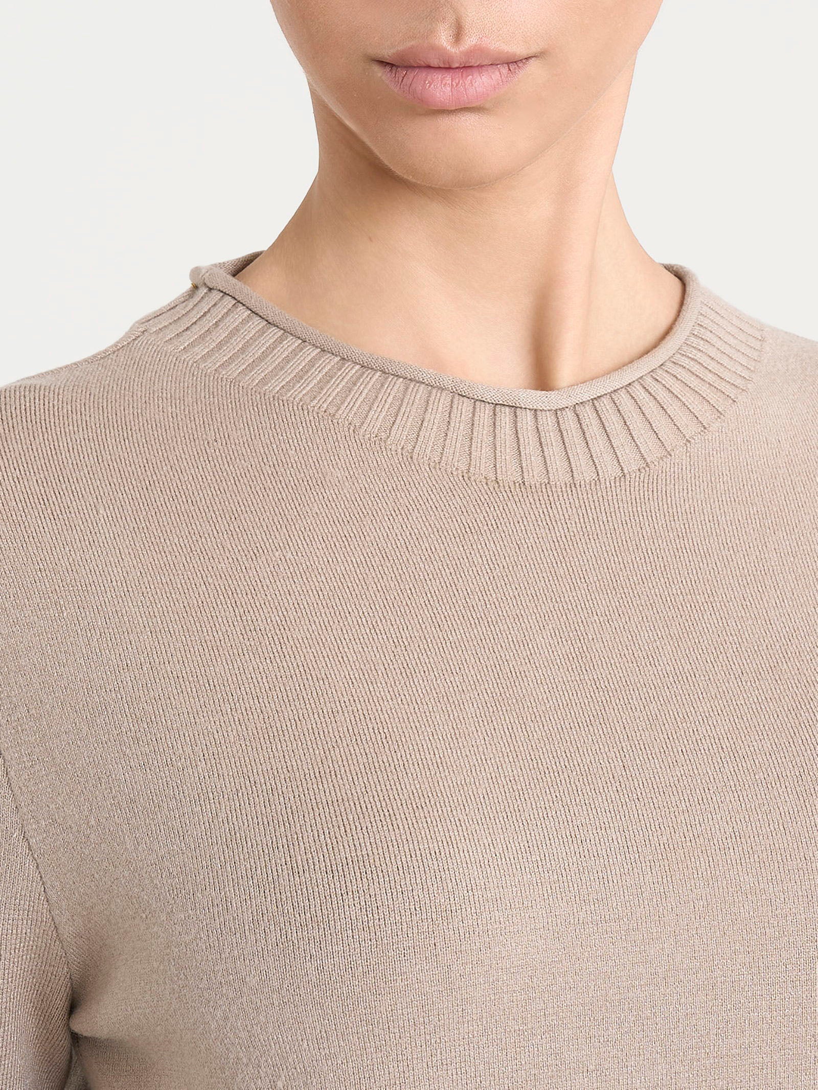 Maglia girocollo in Super Soft - Cammello - Image 4