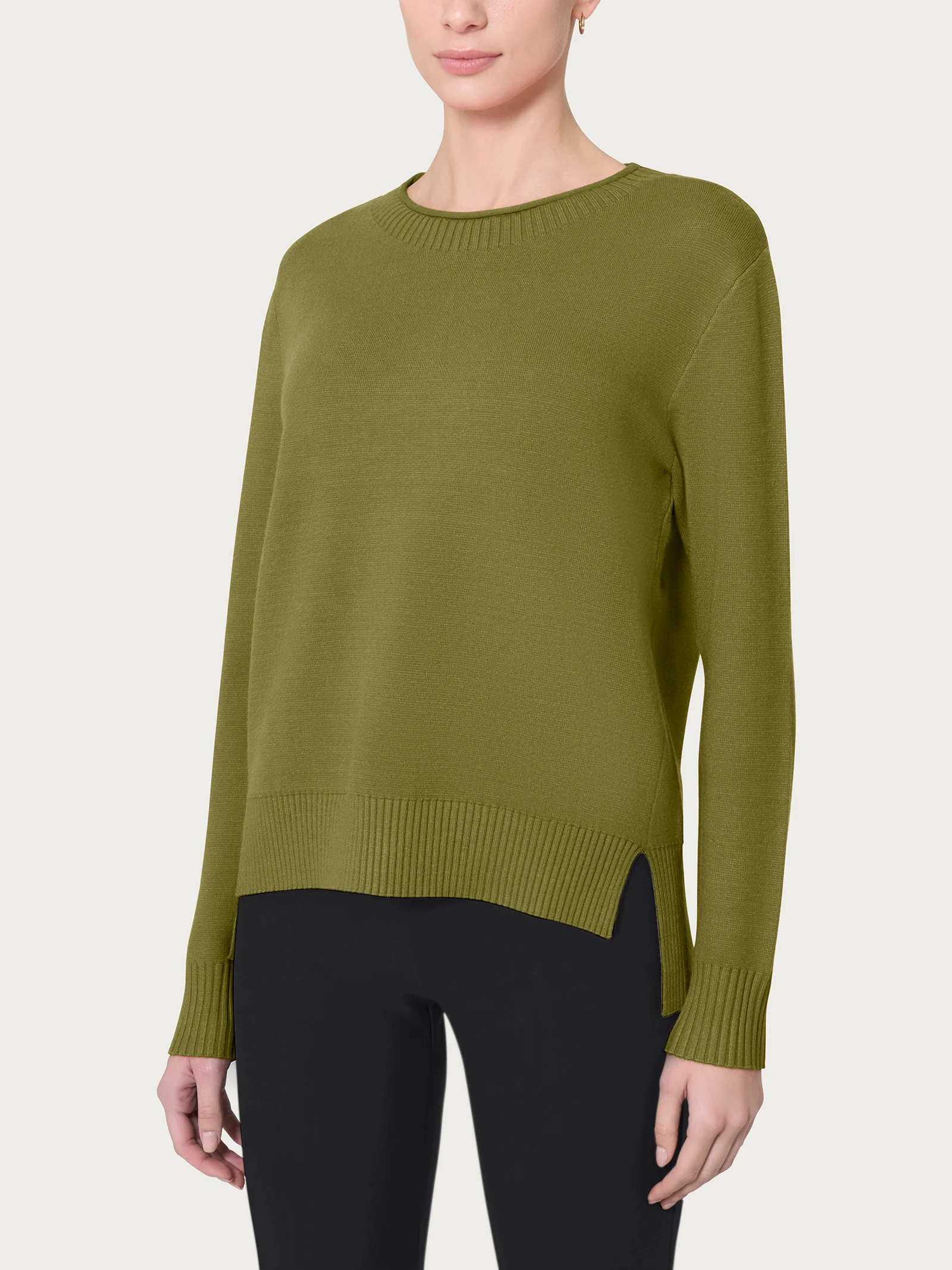 Maglia girocollo in Super Soft - Sphagnum
