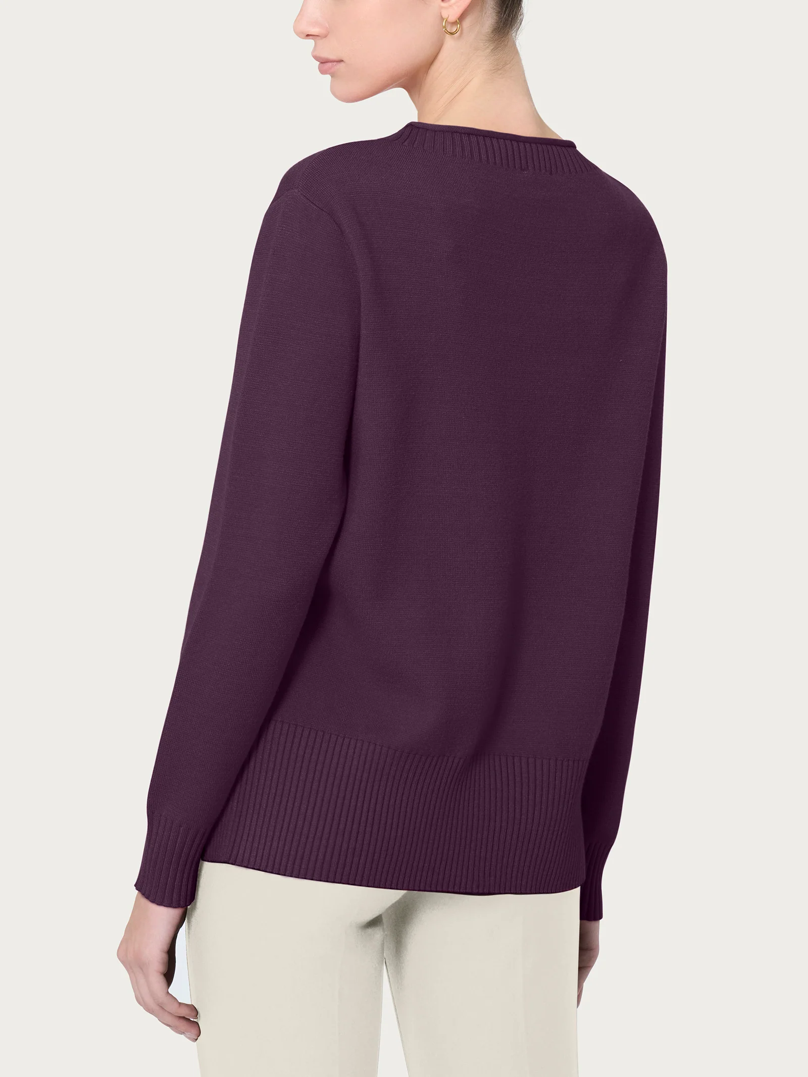 Maglia girocollo in Super Soft - Plum Perfect - Image 2
