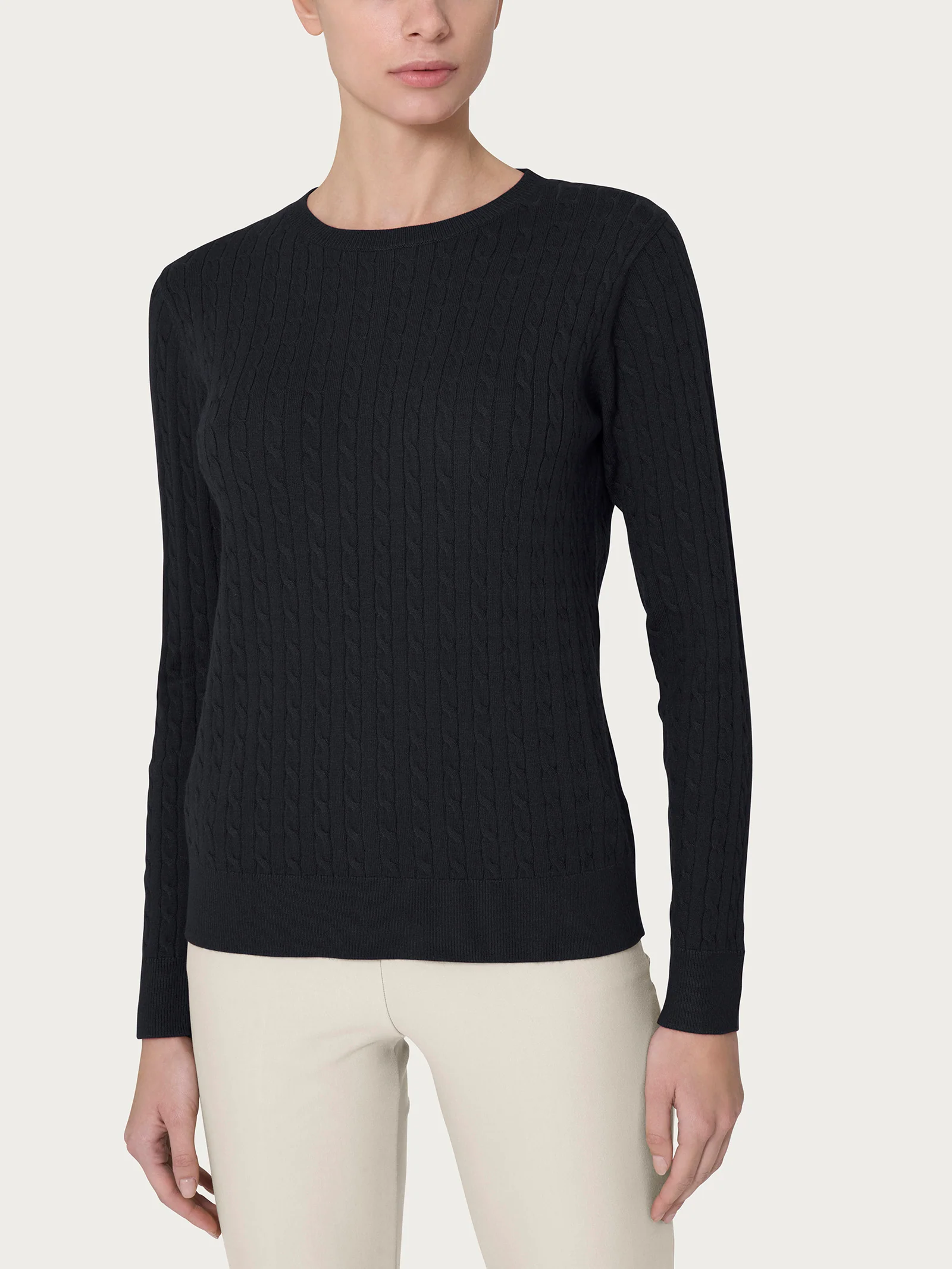 Maglia girocollo in Super Soft - Nero
