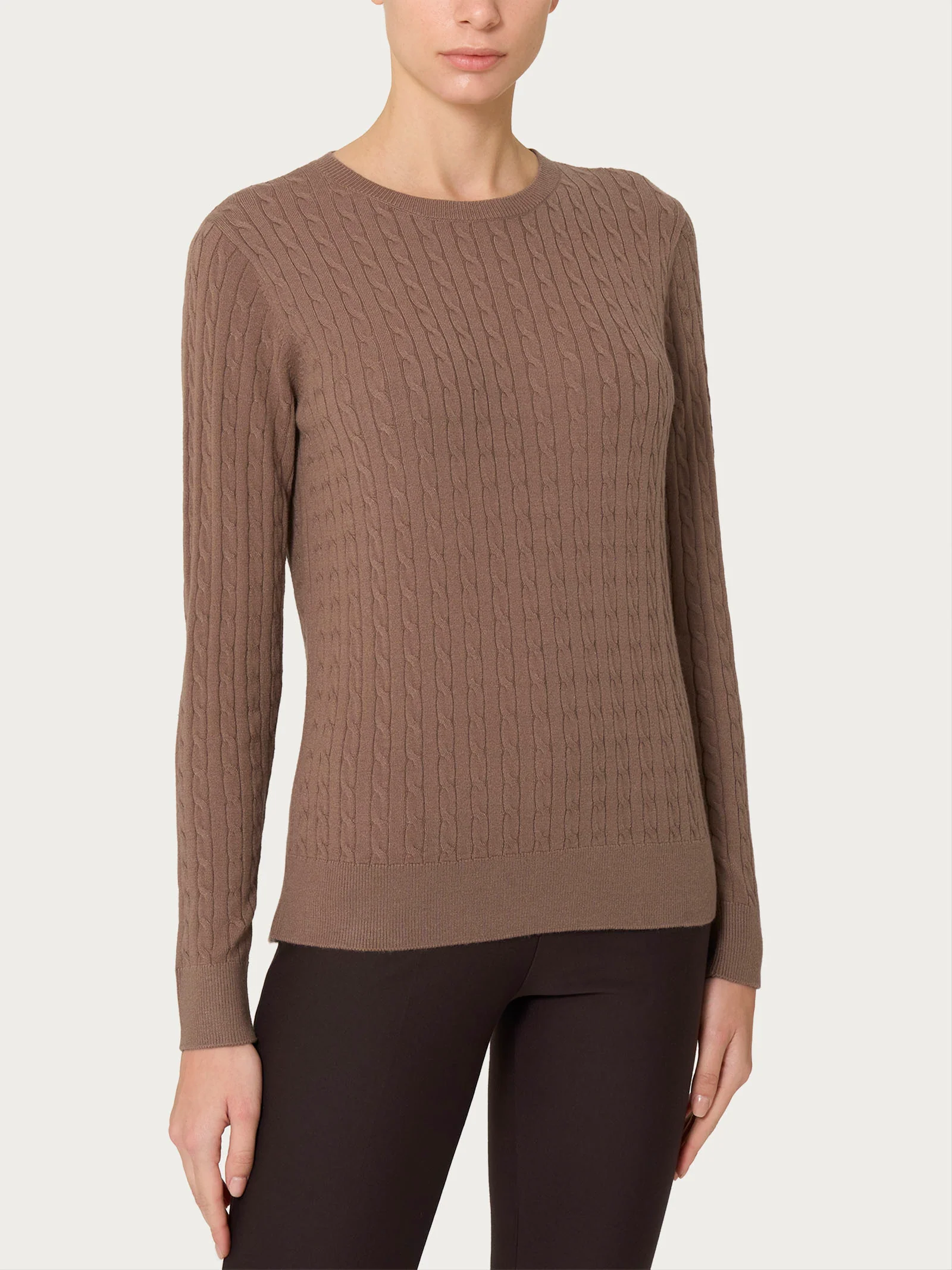 Maglia girocollo in Super Soft - Pine Bark