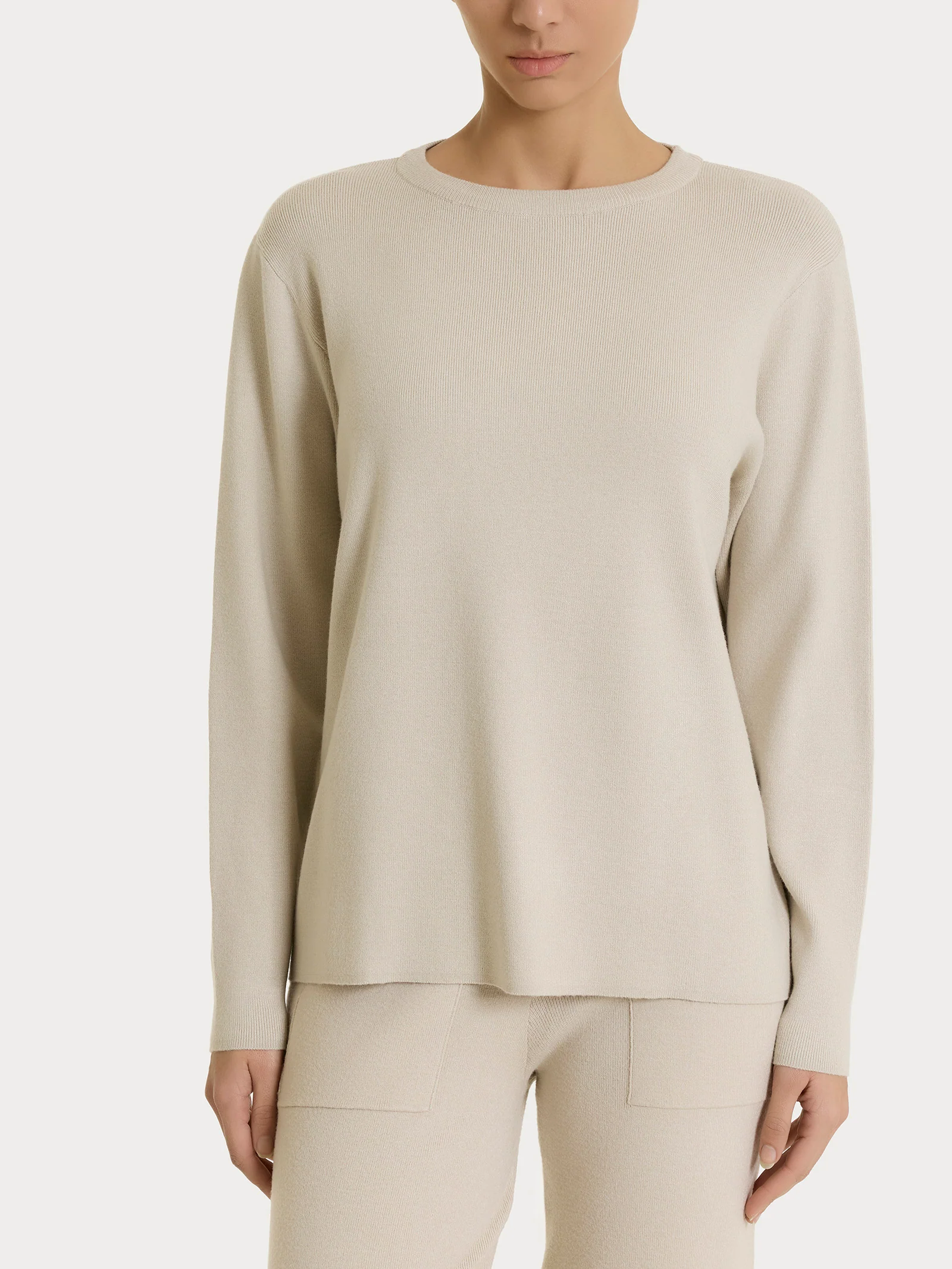 Maglia girocollo in Super Soft - Champignon