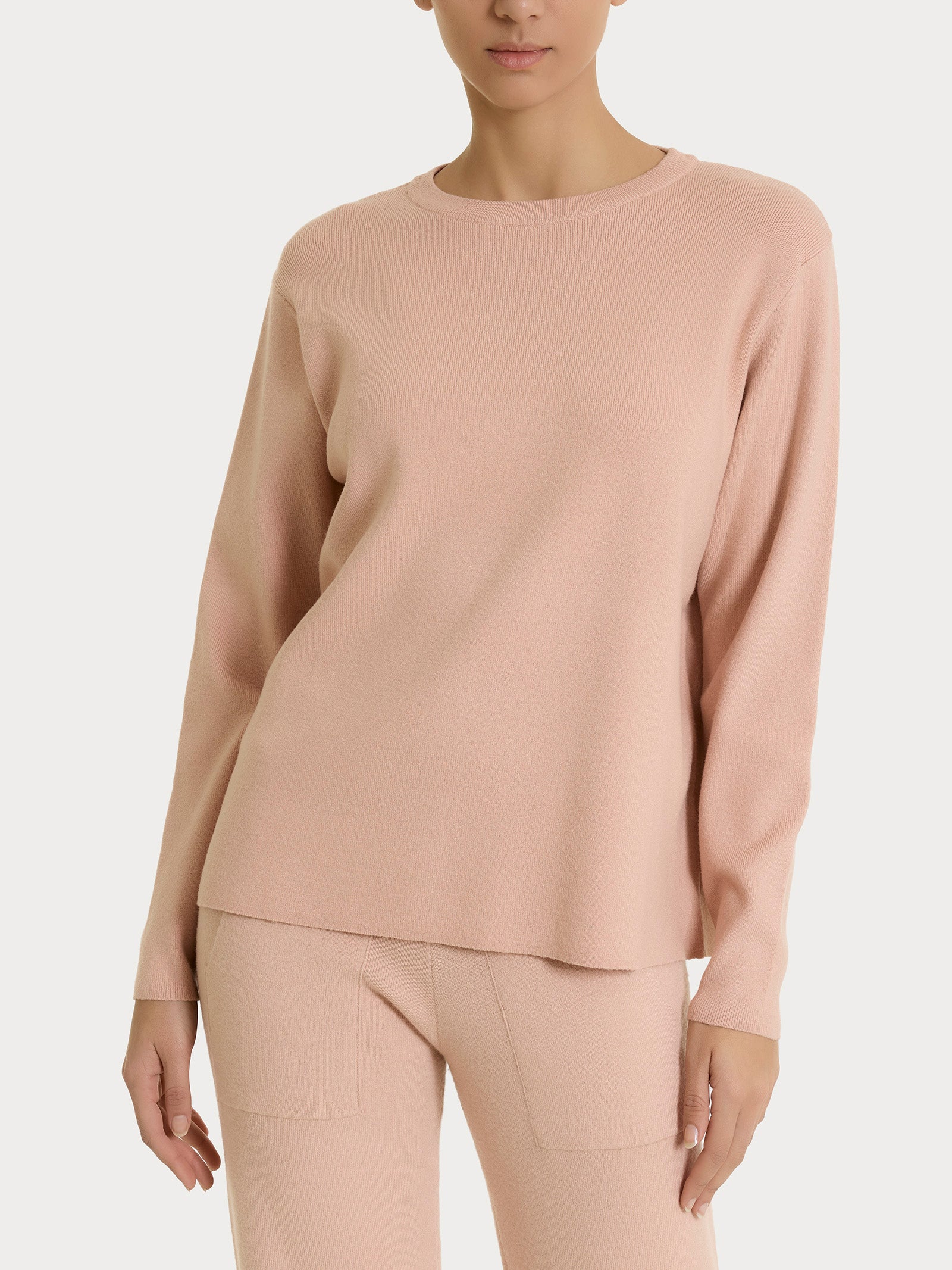 Maglia girocollo in Super Soft - Cameo Rose