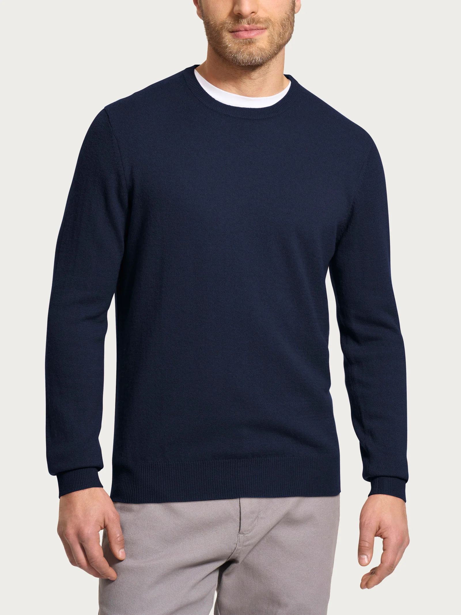 Maglia girocollo in tessuto Cashmerino - Outer Space
