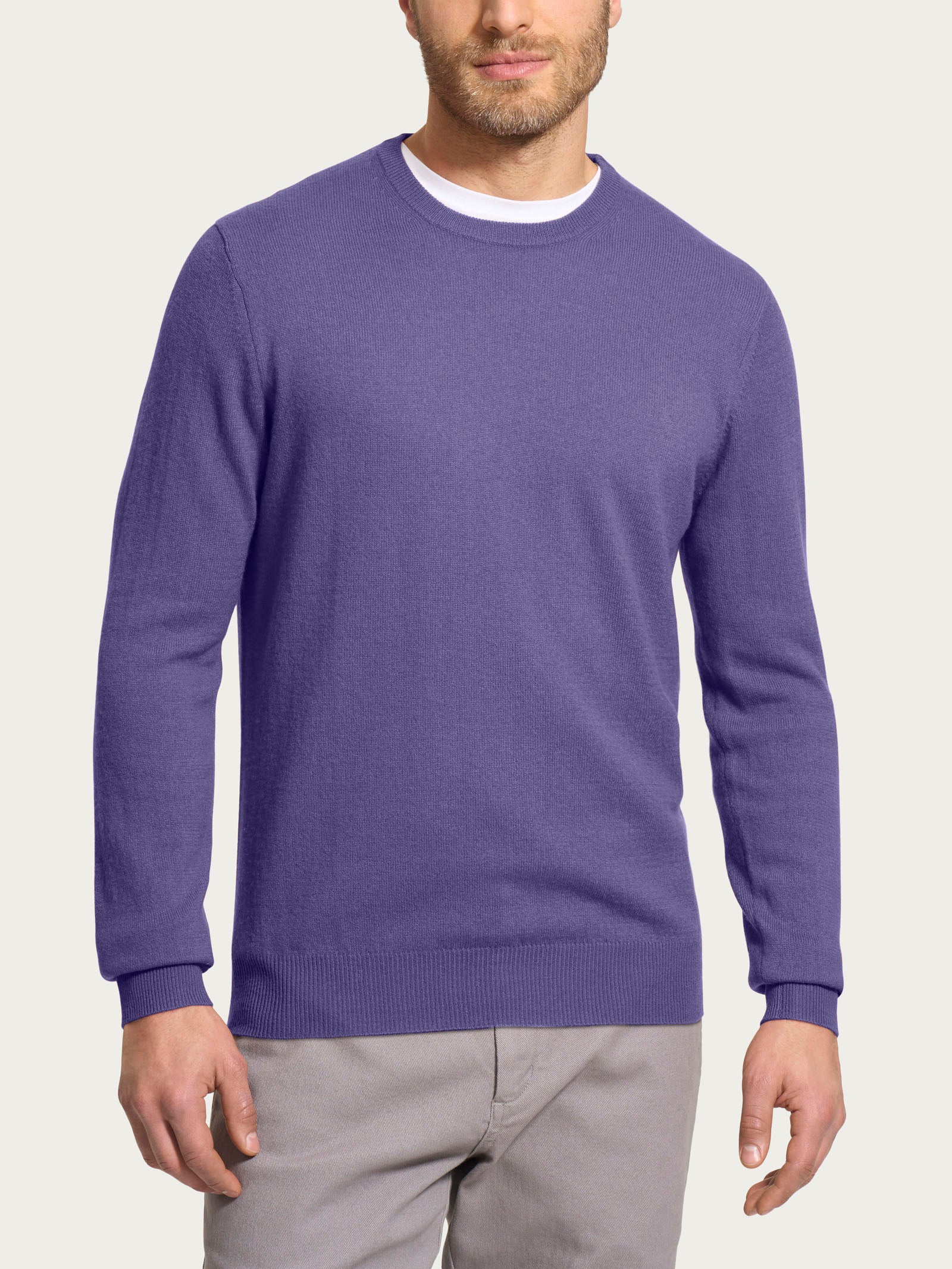 Maglia girocollo in tessuto Cashmerino - Mulled Grape