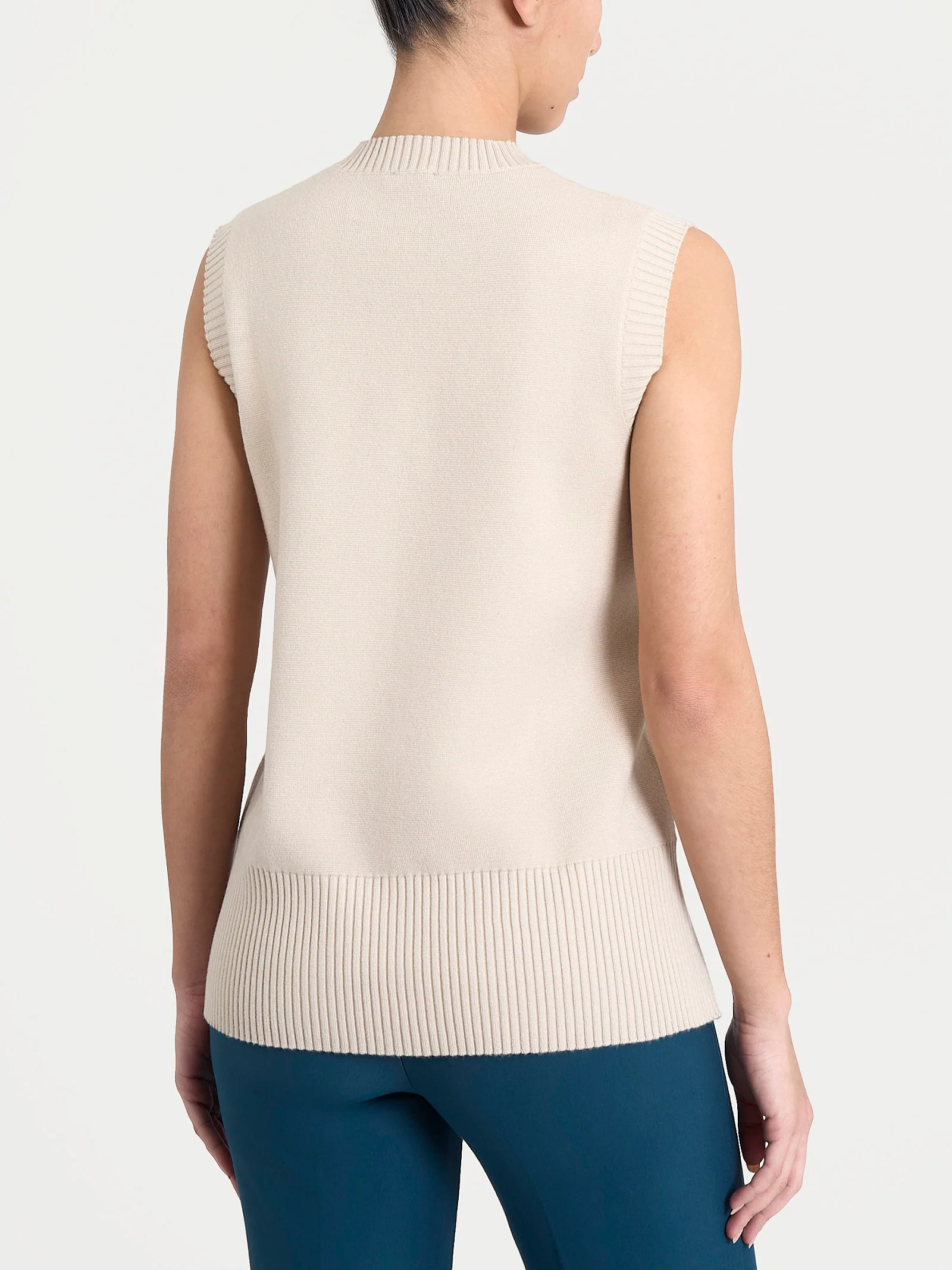 Maglia smanicata in Super Soft - Champignon - Image 6