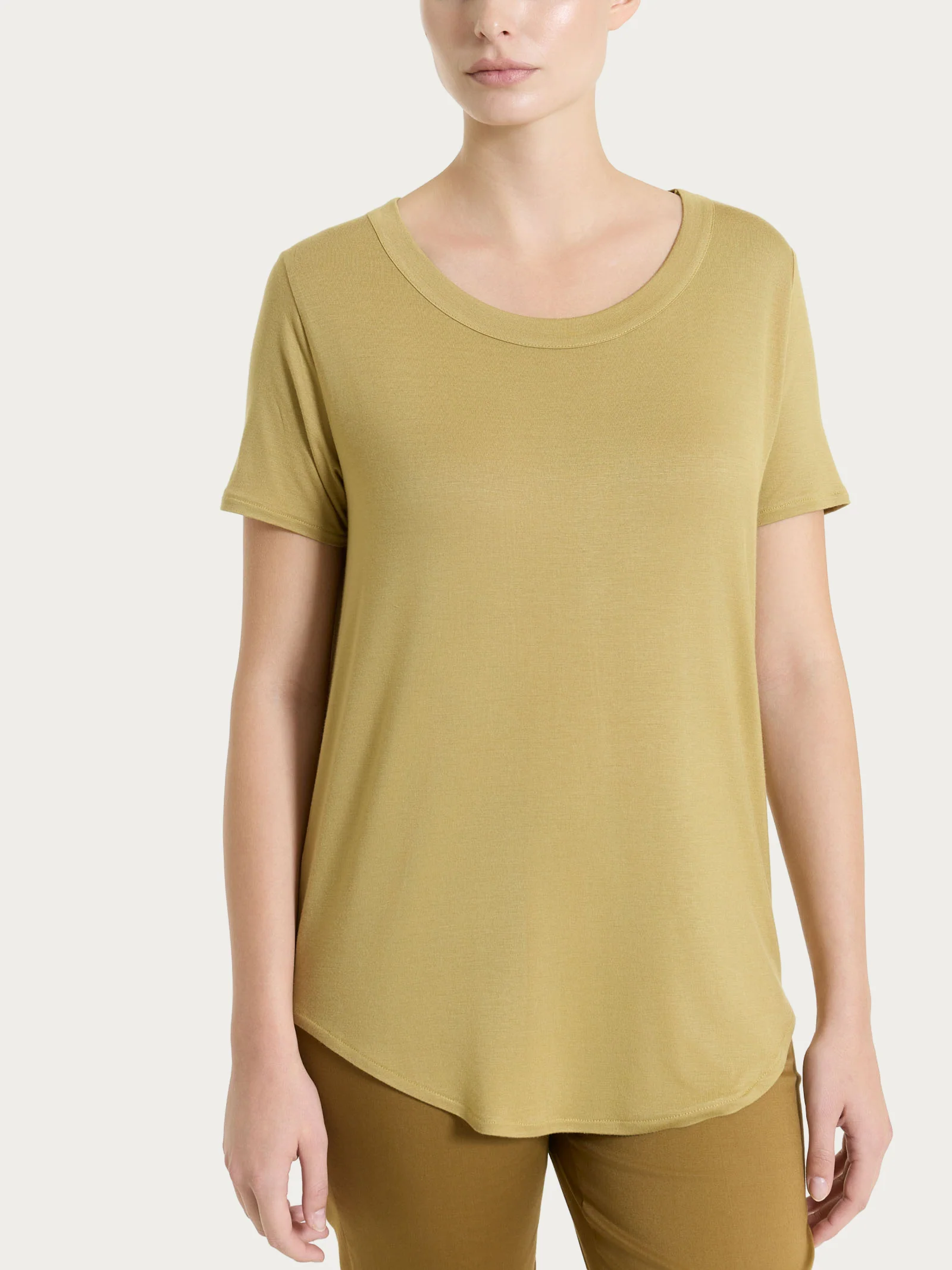 Maglietta a manica corta in Viscosa Summer - Khaki