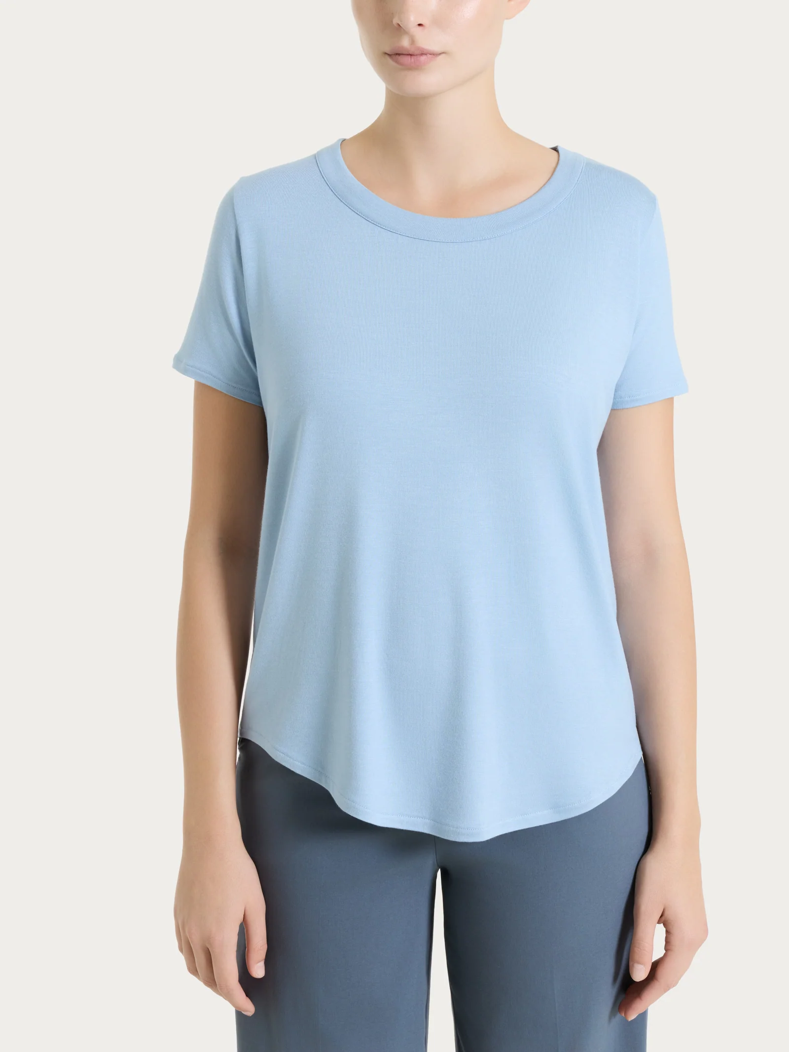 Maglietta a manica corta in Viscosa Summer - Dusty Blue