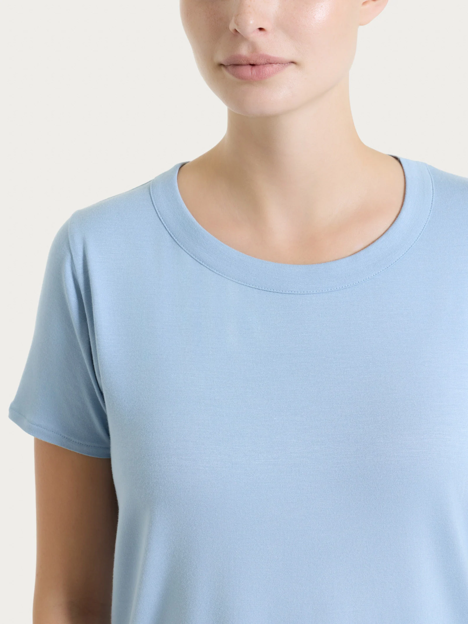 Maglietta a manica corta in Viscosa Summer - Dusty Blue - Image 4