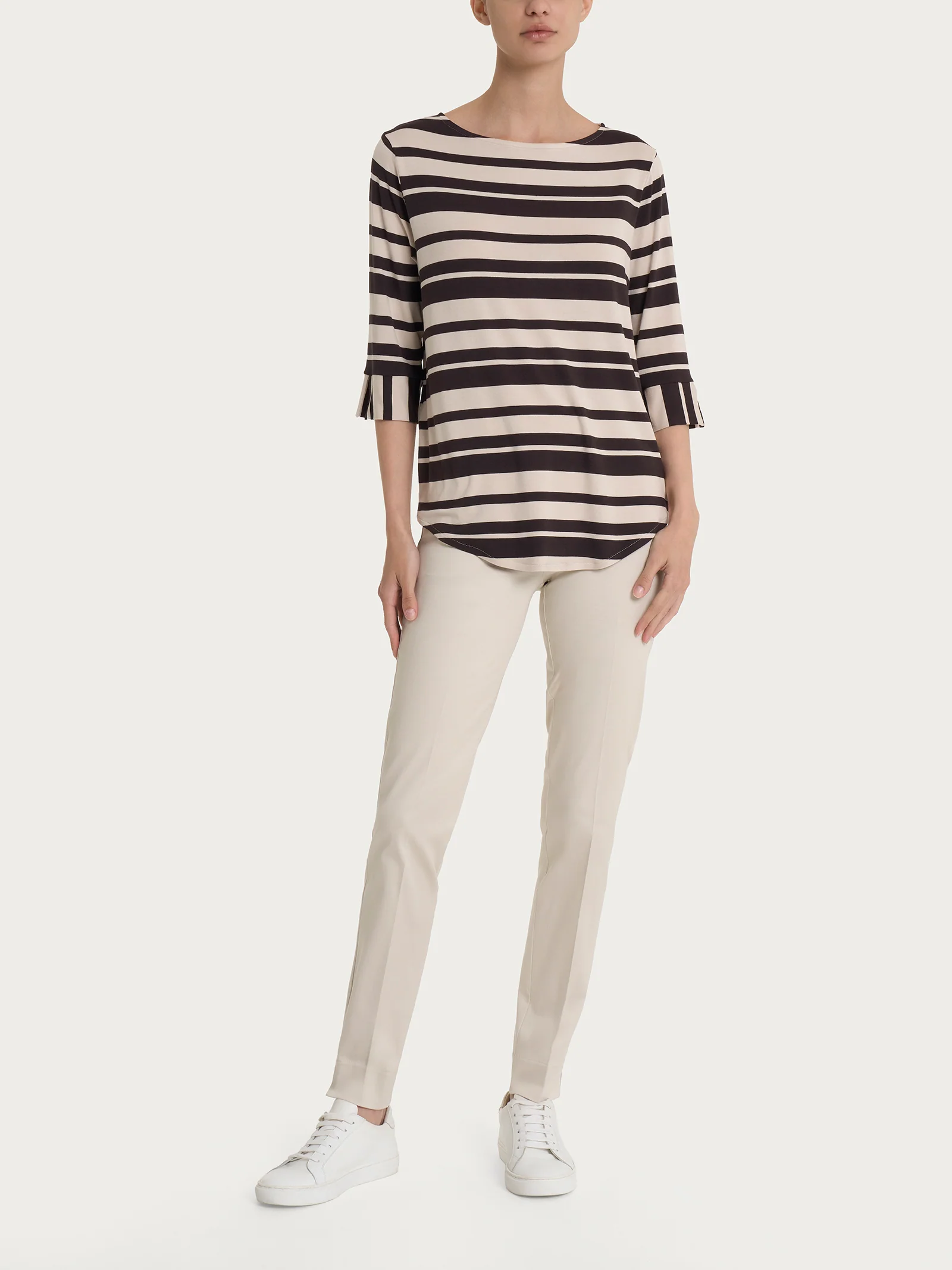 Maglietta a stripes alternate in Viscosa Summer - Fant. Chocolate Torte Riga Alternata - Image 4