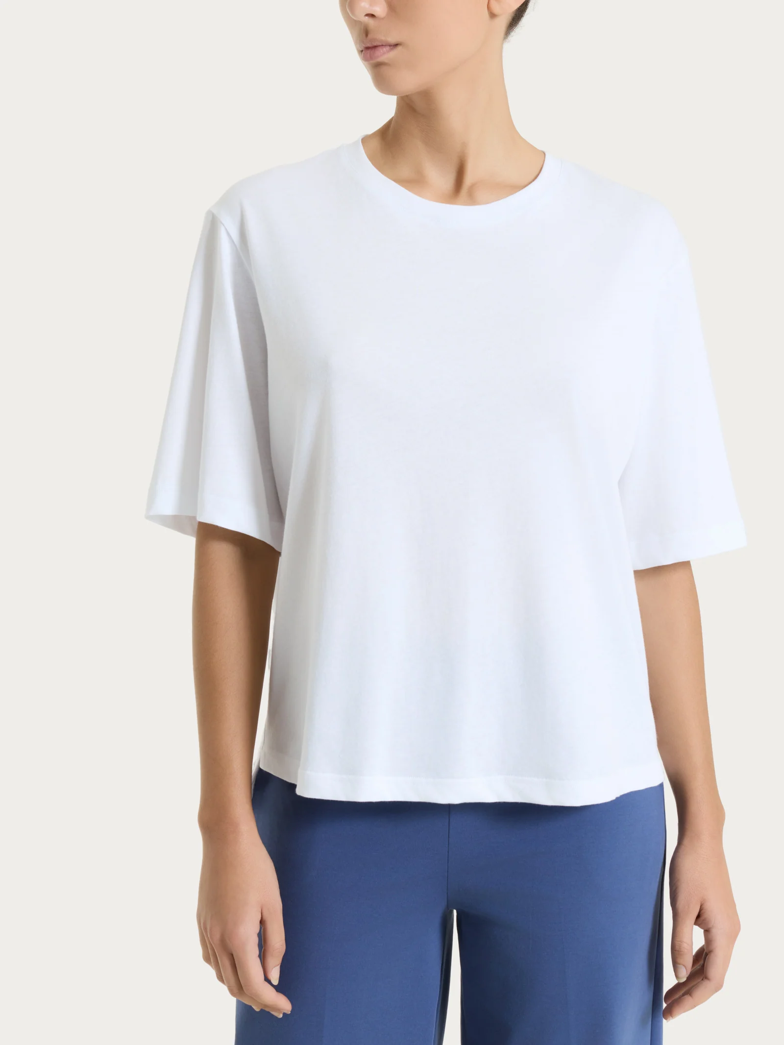 Maglietta boxy tinta unita in Ultralight - Bianco