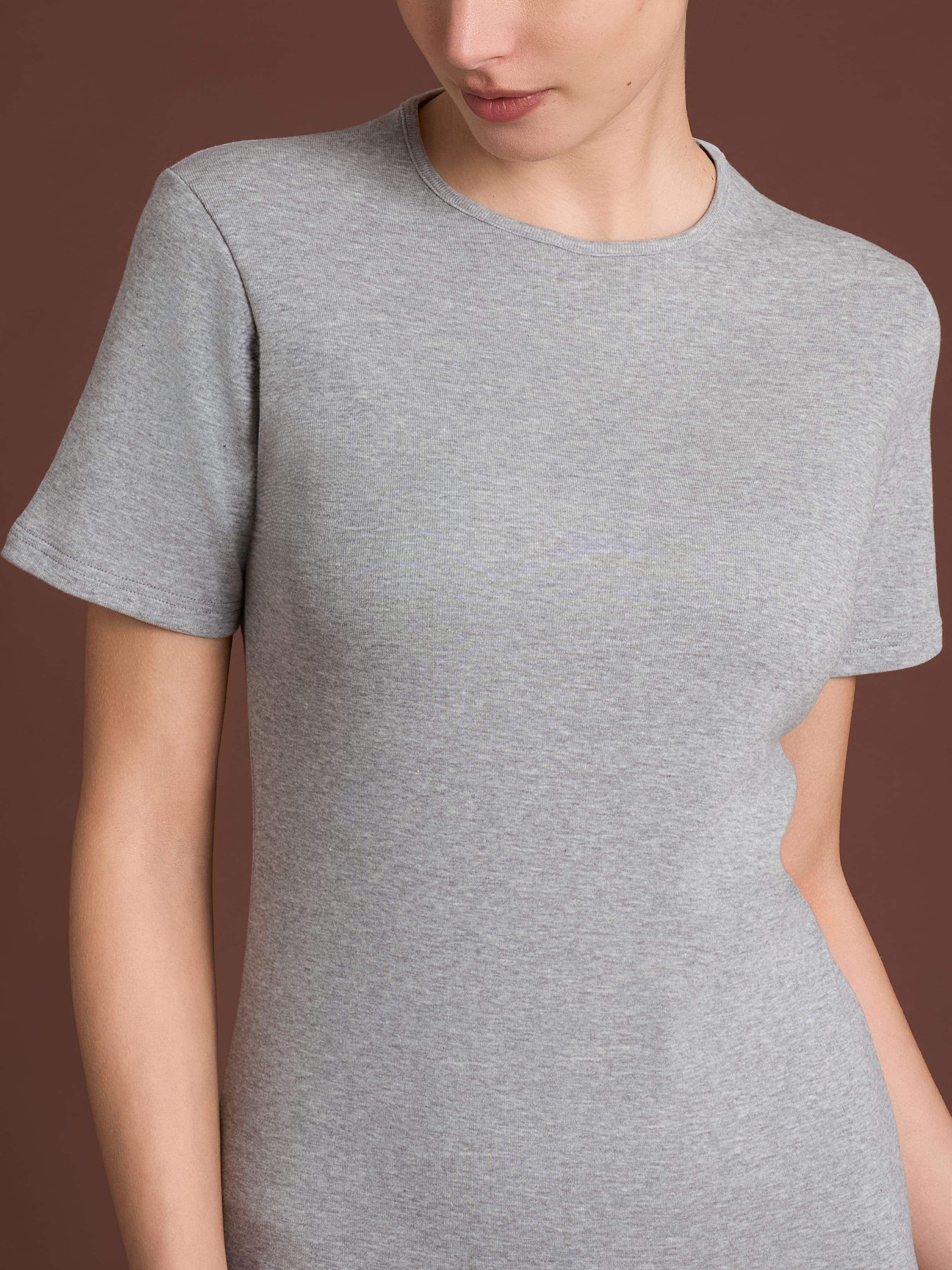Maglietta con girocollo chiuso in Thermo Cotton - Bleu - Image 3