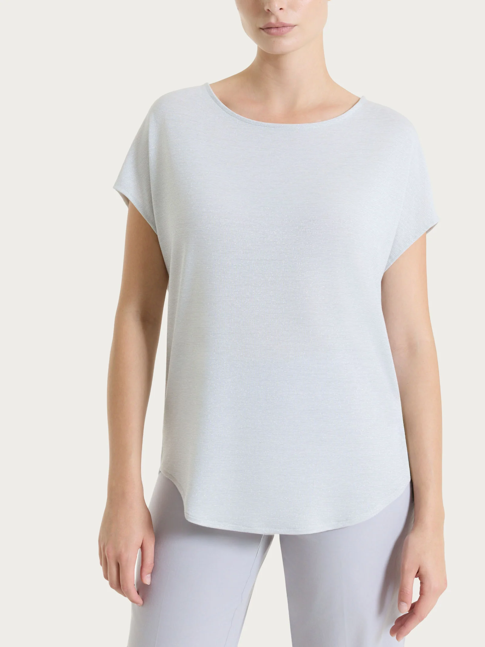 Maglietta con manica corta kimono in Summer Light - Fant. Bianco righe 1/1