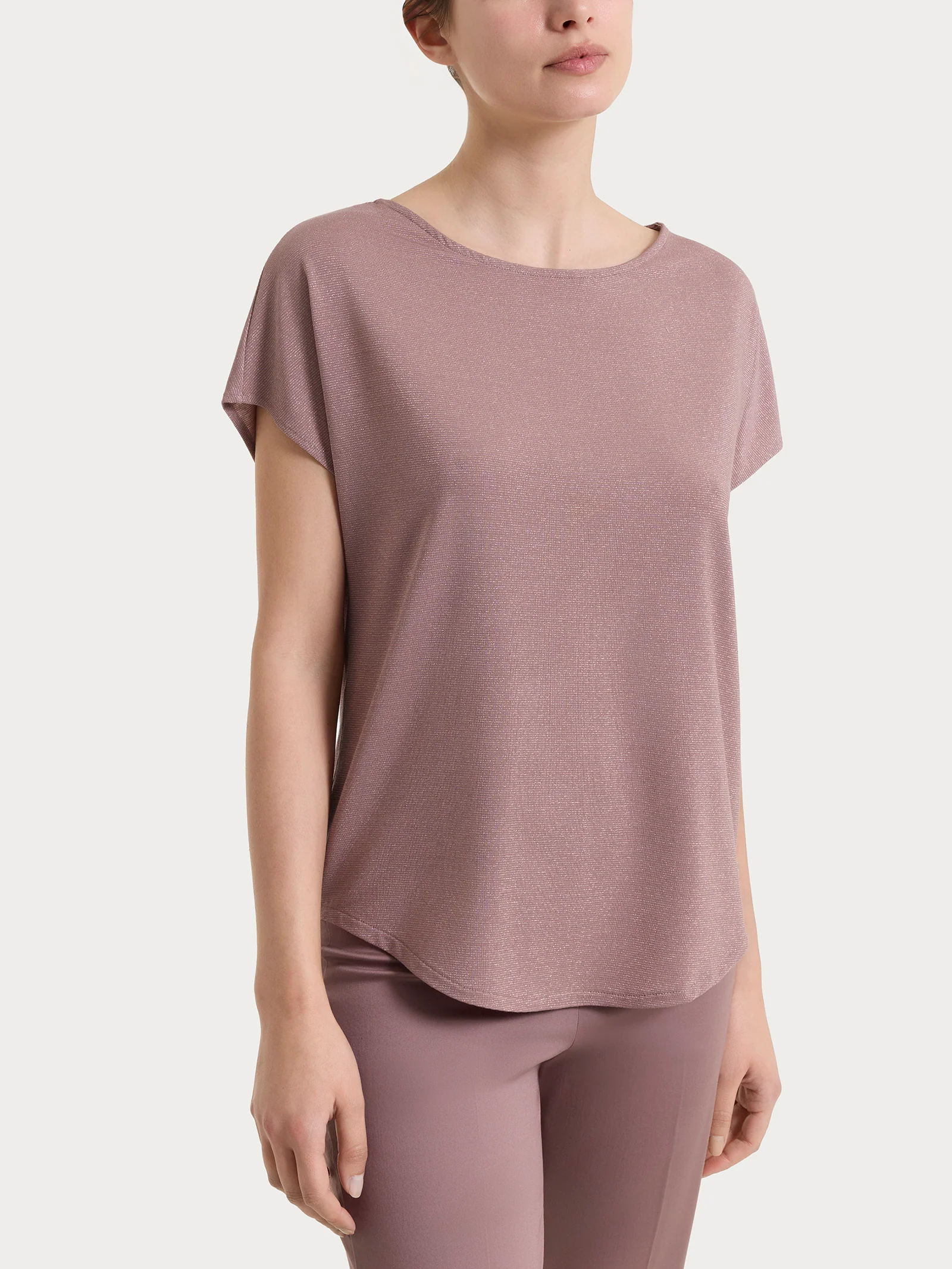 Maglietta con manica corta kimono in Summer Light - Fant. Twilight Mauve righe 1/1