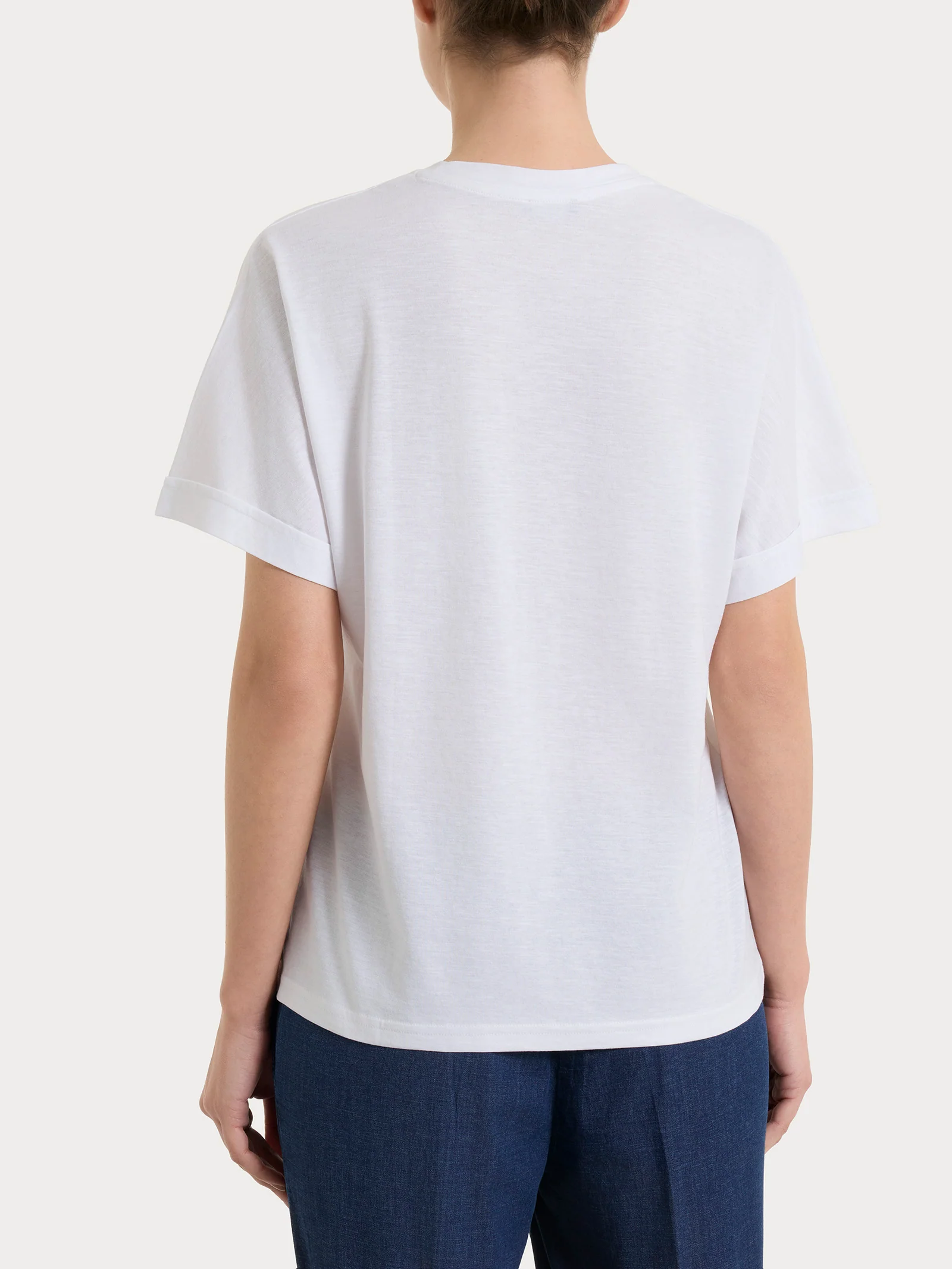 Maglietta con manica over in Slub Jersey - Bianco - Image 2