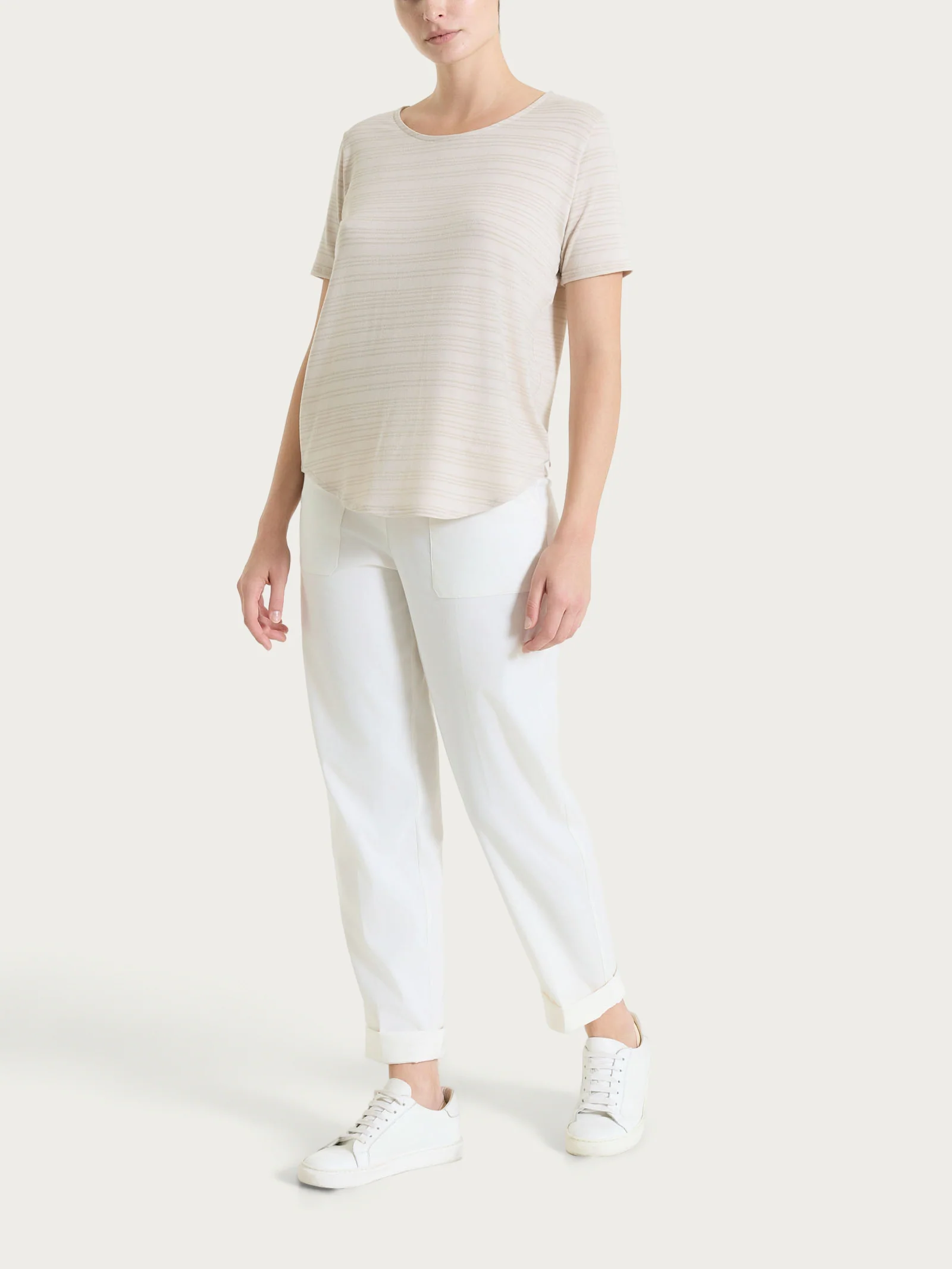 Maglietta con righe orizzontali alternate in Viscosa Summer e Lurex - Fant.Champignon - Image 6
