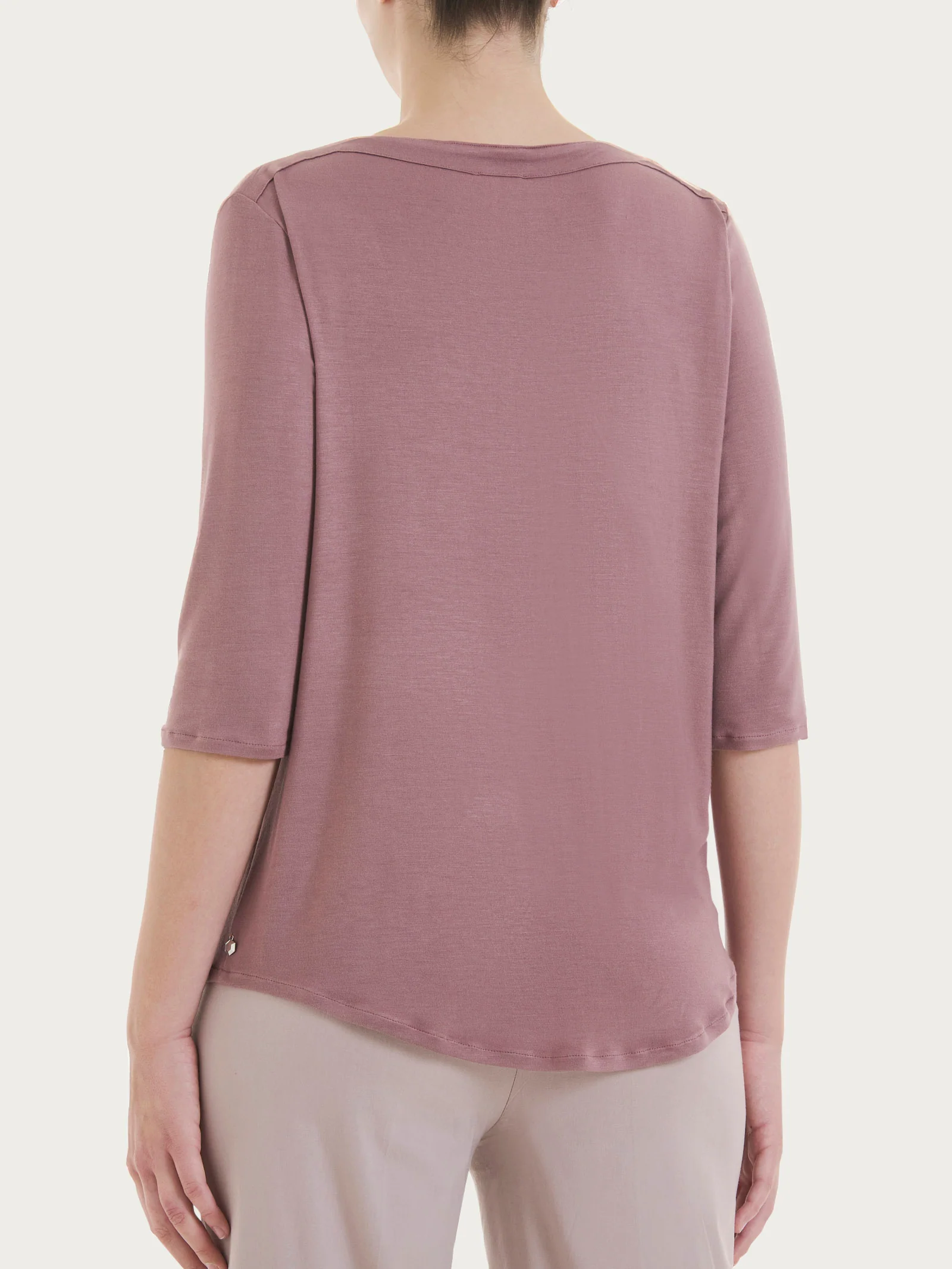 Maglietta con scollo a barchetta in Viscosa Summer - Twilight Mauve - Image 6