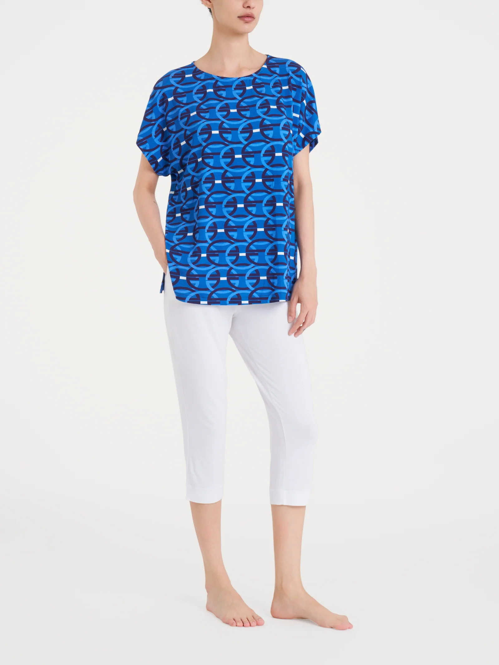 Maglietta girocollo con geometric pattern in Viscosa Summer - Fant.Copiativo - Image 4