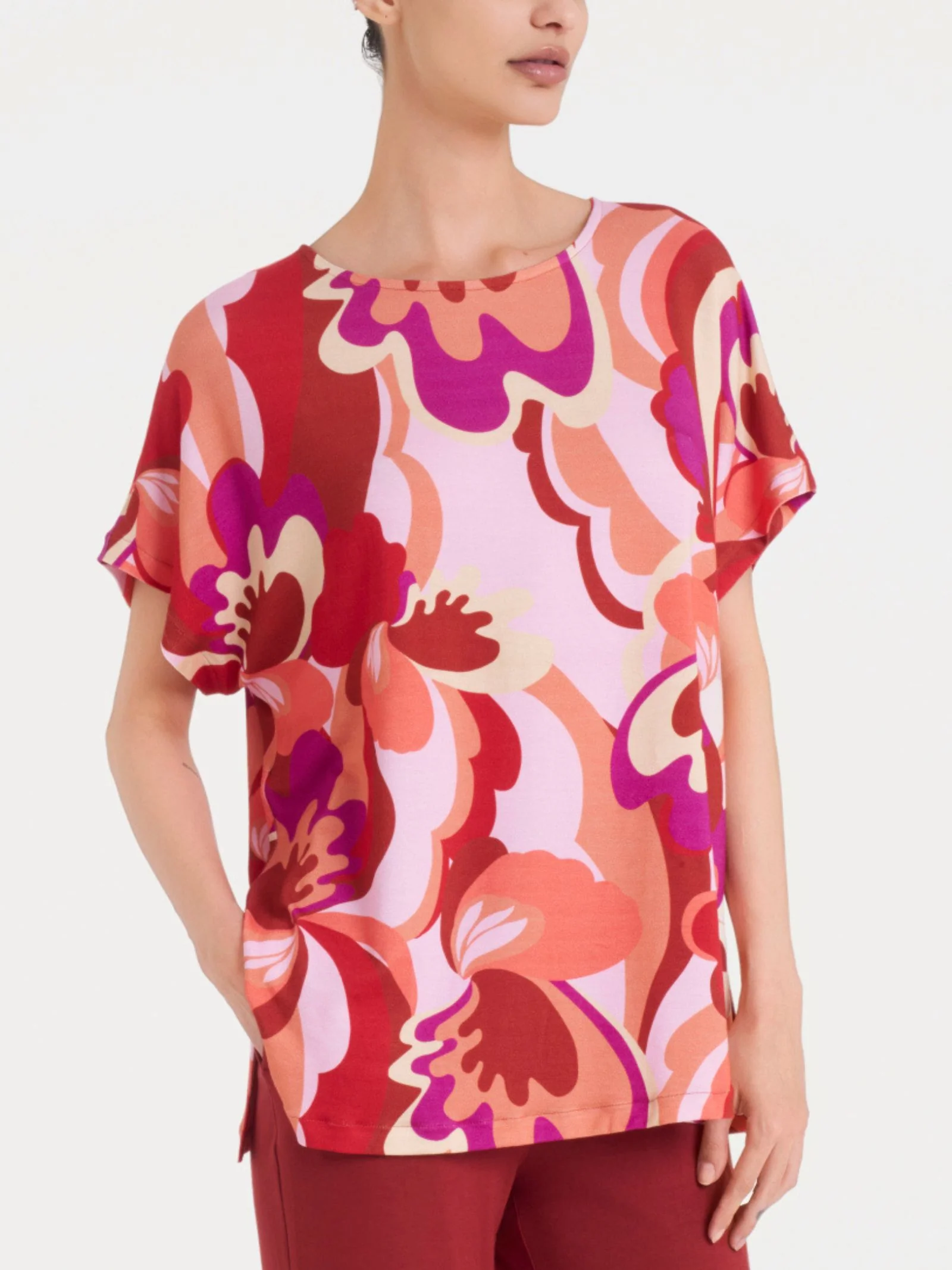 Maglietta girocollo con geometric pattern in Viscosa Summer - Fant. Brandy Snifter