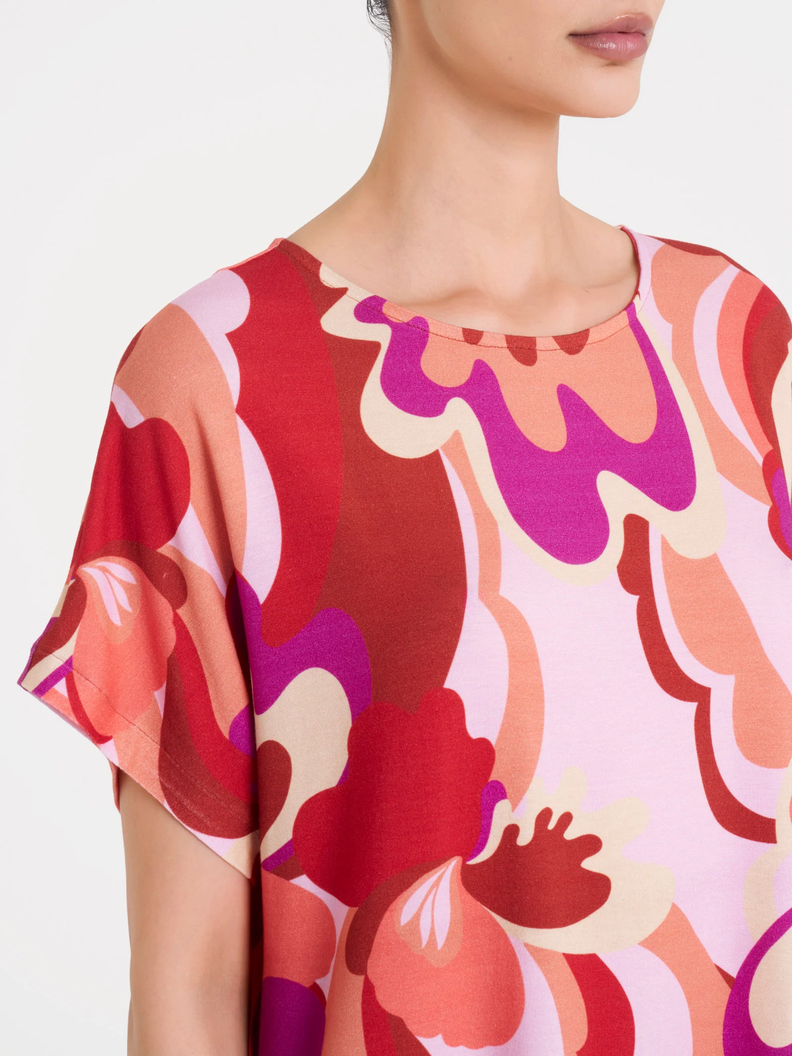 Maglietta girocollo con geometric pattern in Viscosa Summer - Fant. Brandy Snifter - Image 3