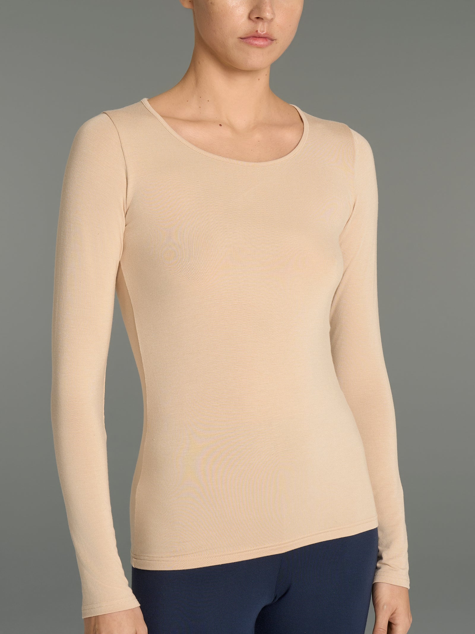 Maglietta girocollo in Eco Viscosa - Irish Cream