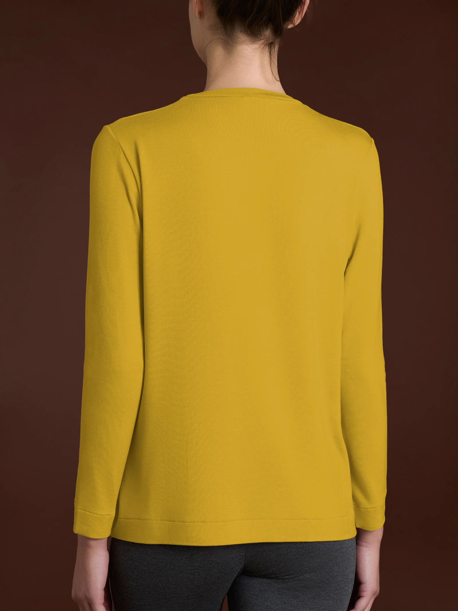 Maglietta girocollo in Eco Viscosa - Oil Yellow - Image 2