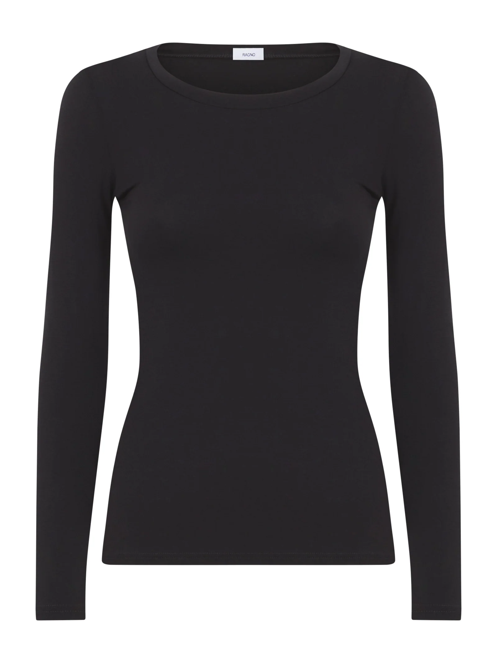 Maglietta girocollo in filato Tenderwool - Nero