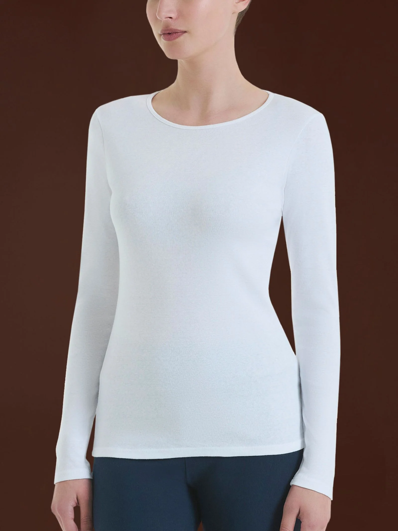Maglietta girocollo in Thermo Cotton - Ardesia Mel. - Image 2