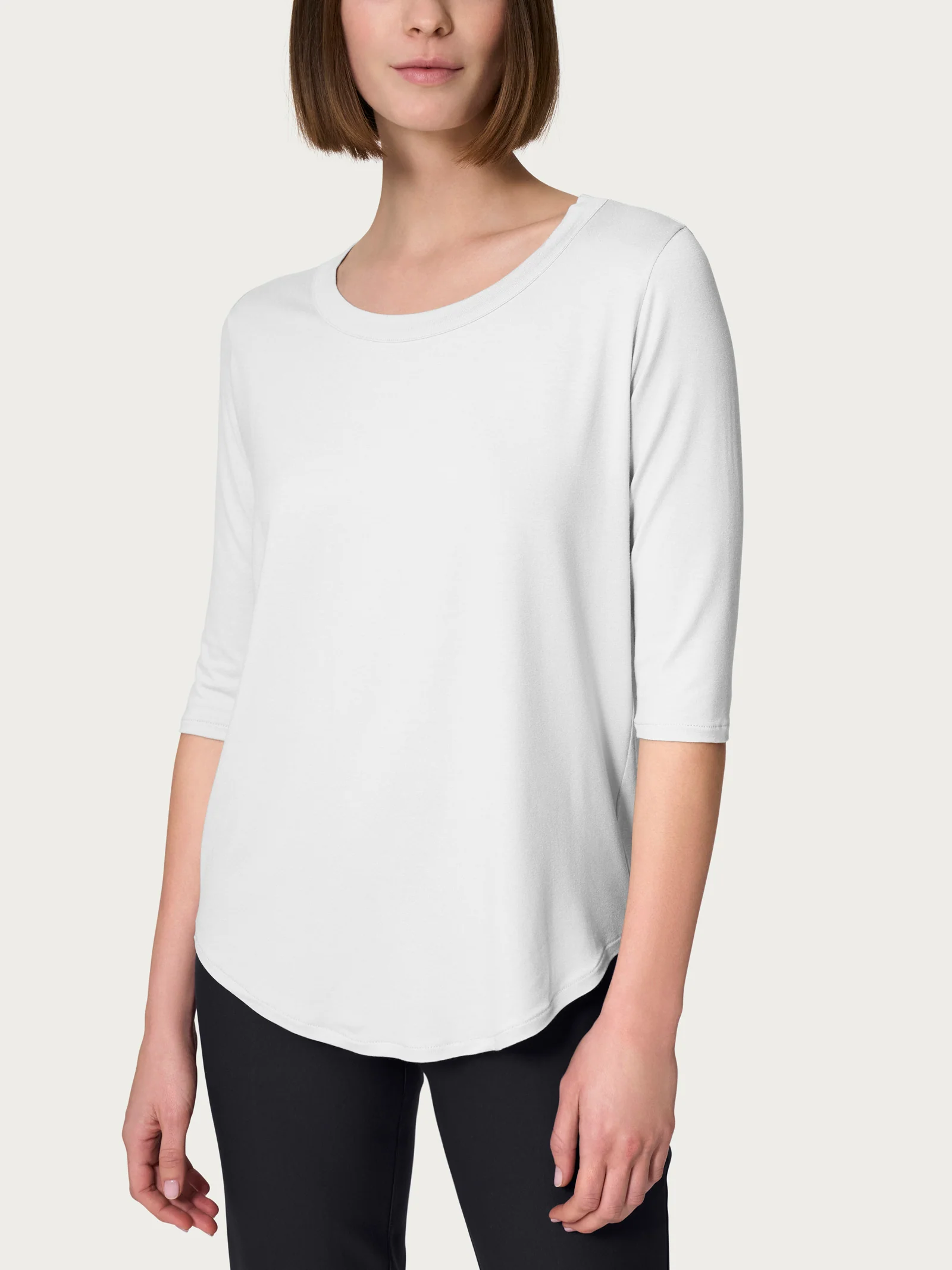 Maglietta girocollo in Viscosa Summer - Bianco