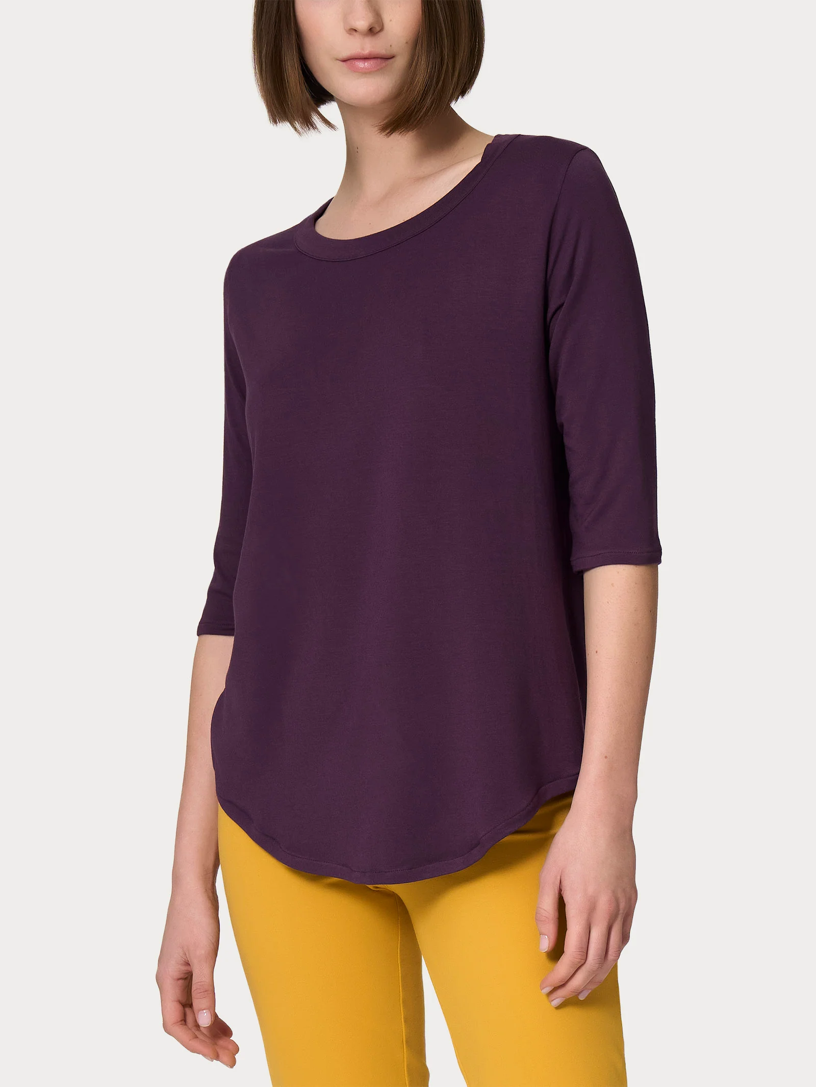 Maglietta girocollo in Viscosa Summer - Plum Perfect