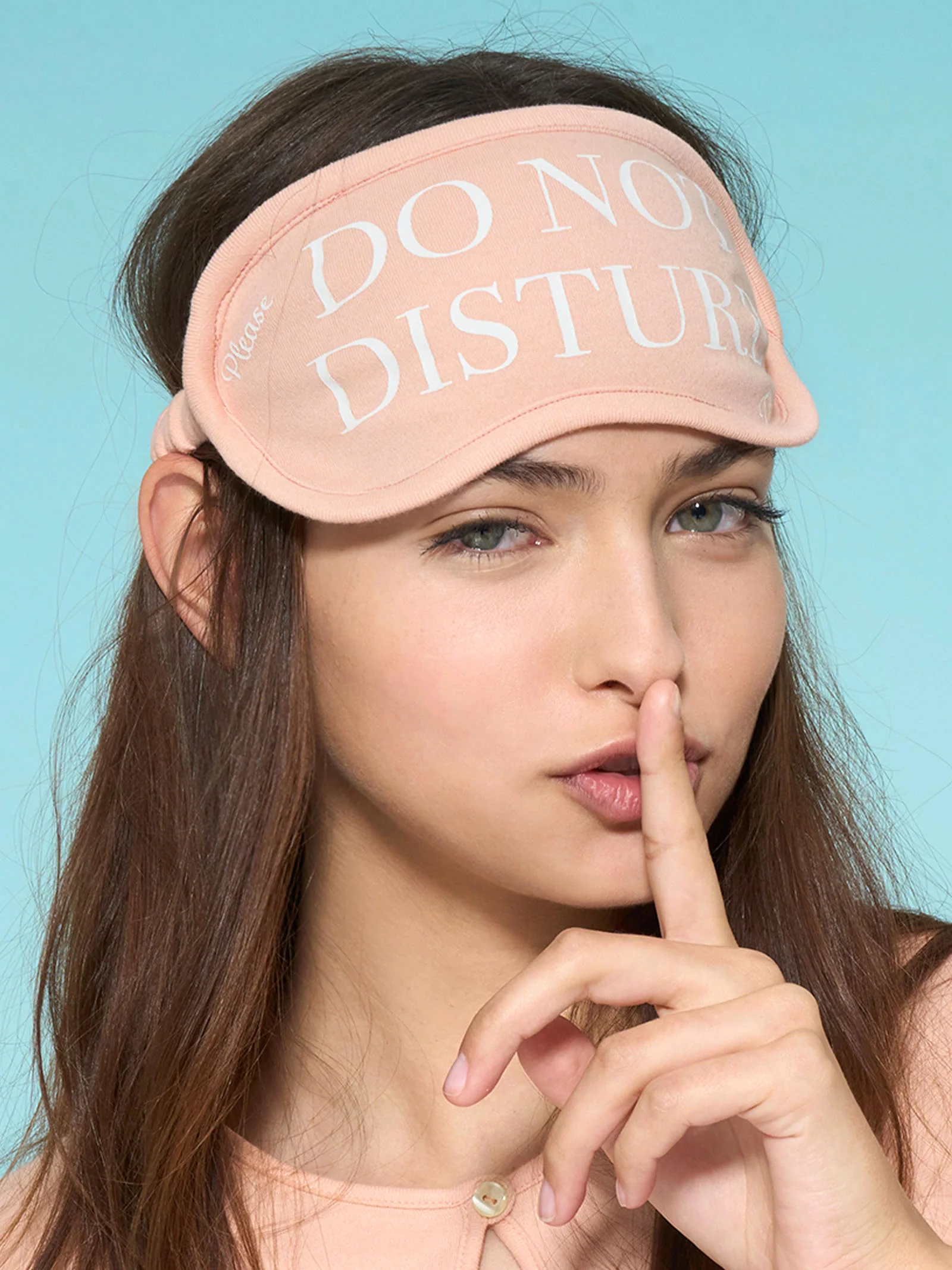 Mascherina Do Not Disturb in interlock di cotone - Almost Apricot