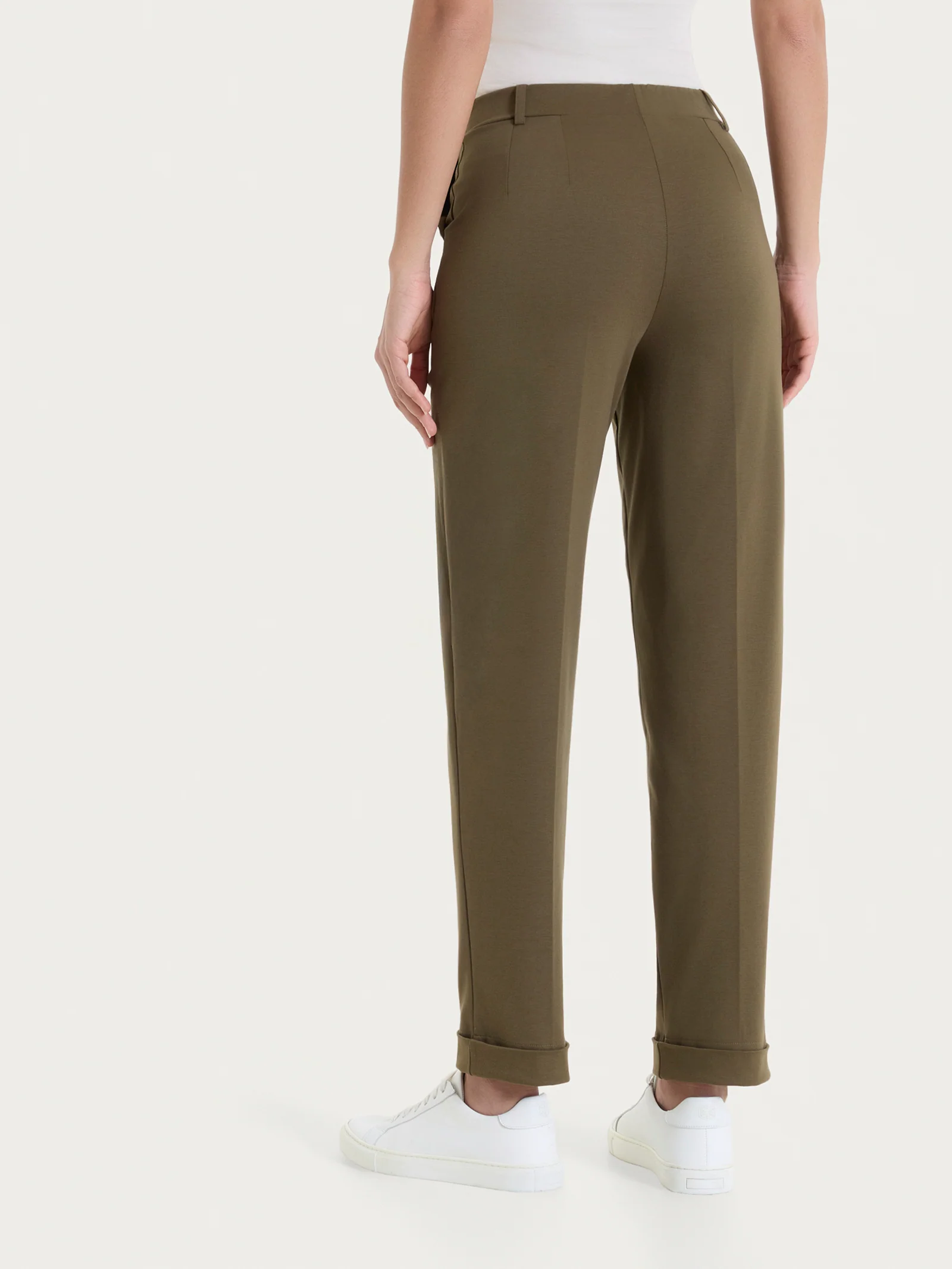 Pantalone a carota con tasche in Compact Light - Dark Olive - Image 5