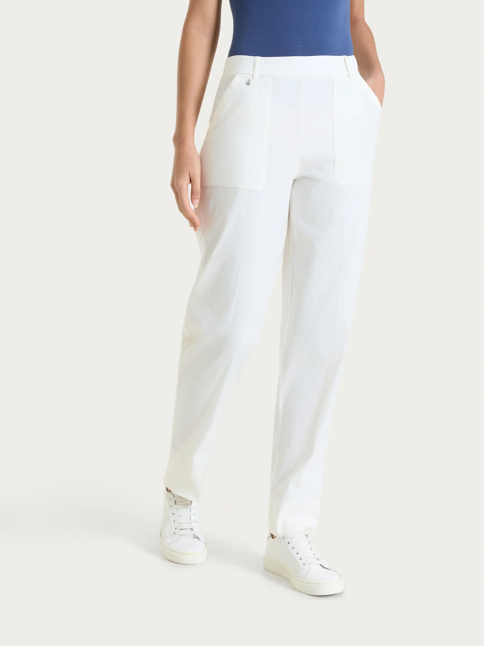 Pantalone a carota con tasche in Linen Super Fresh - Candido