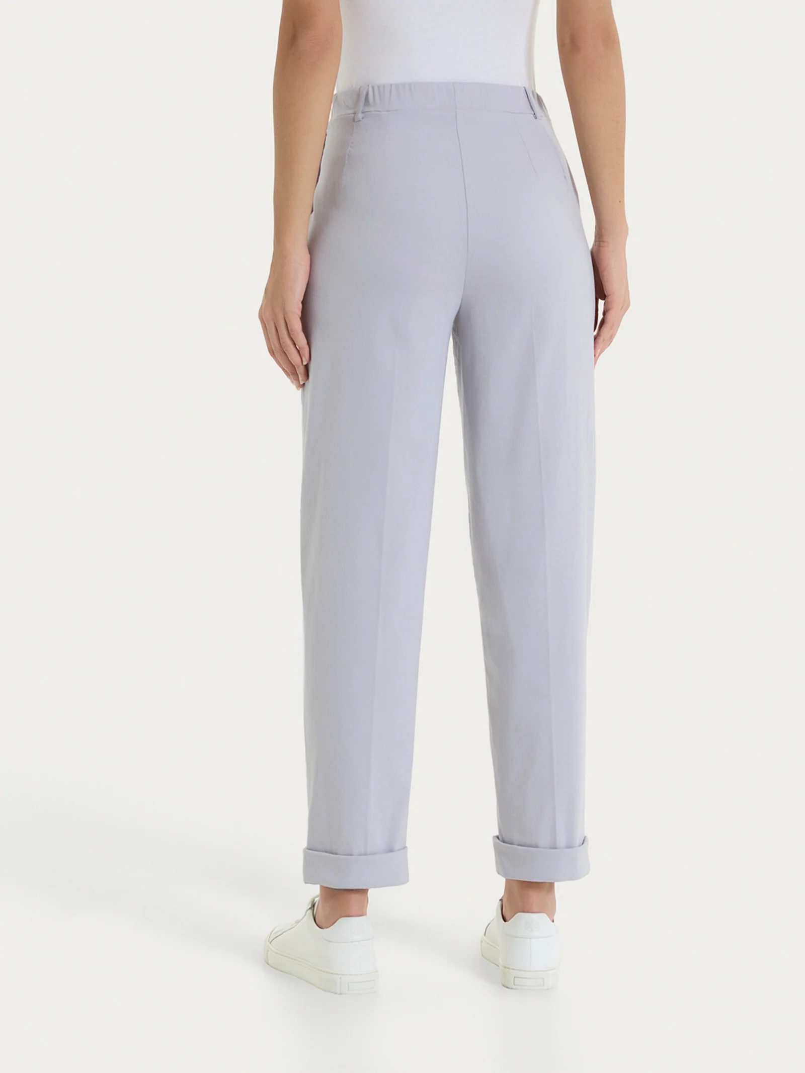 Pantalone a carota con tasche in Super Fresh - Silver Sconce - Image 10