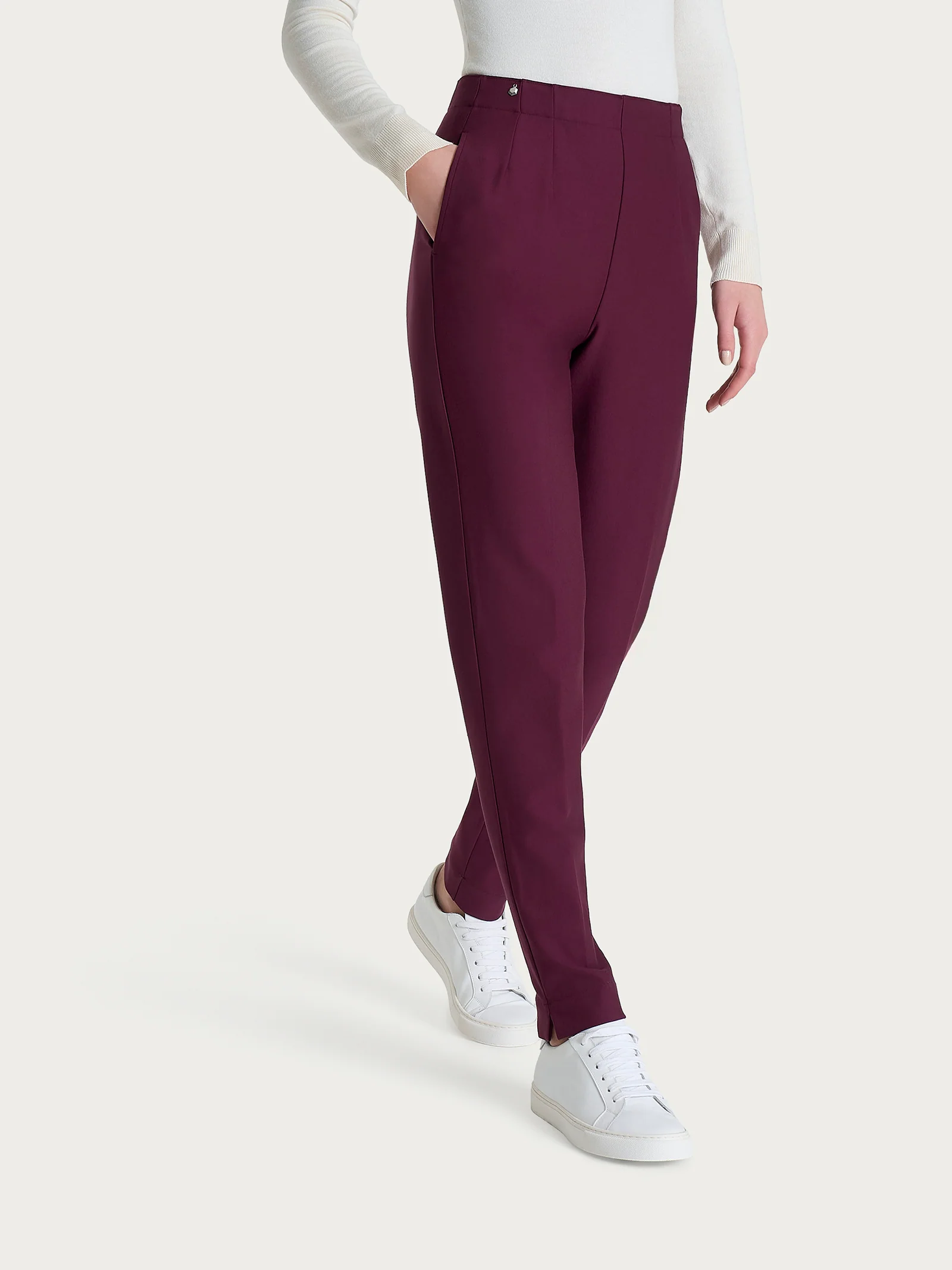 Pantalone a carota con tasche in tessuto Compact - Fig
