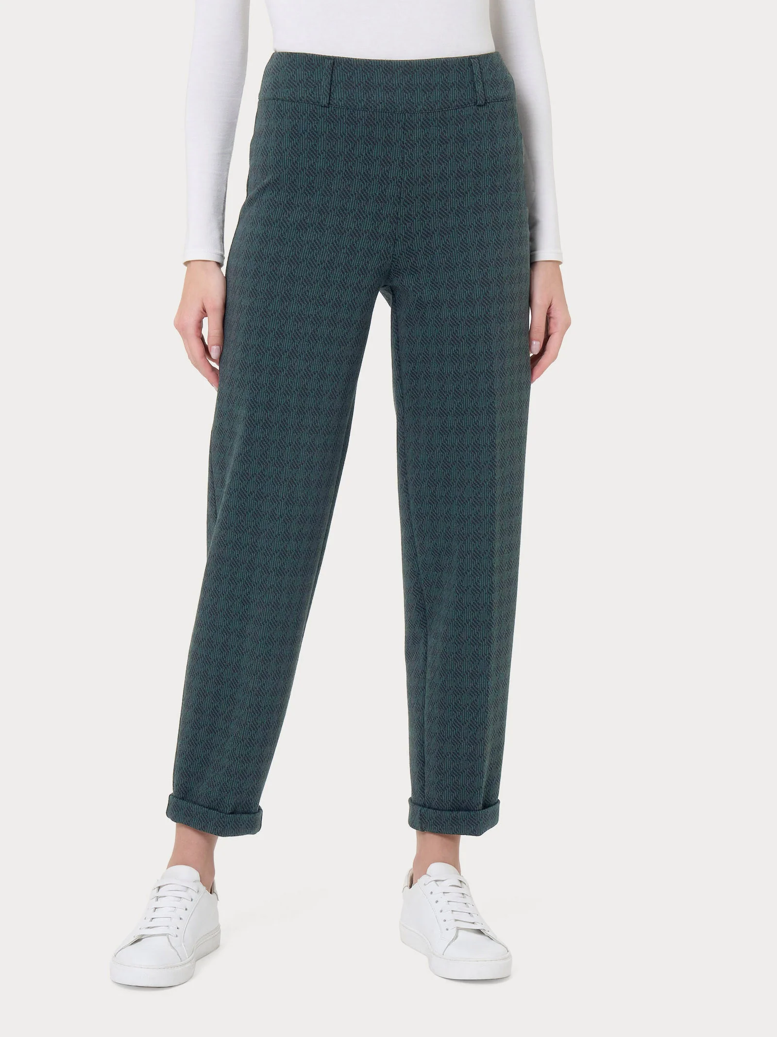 Pantalone a carota in tessuto Eco Jacquard - Fant. Rain Forest