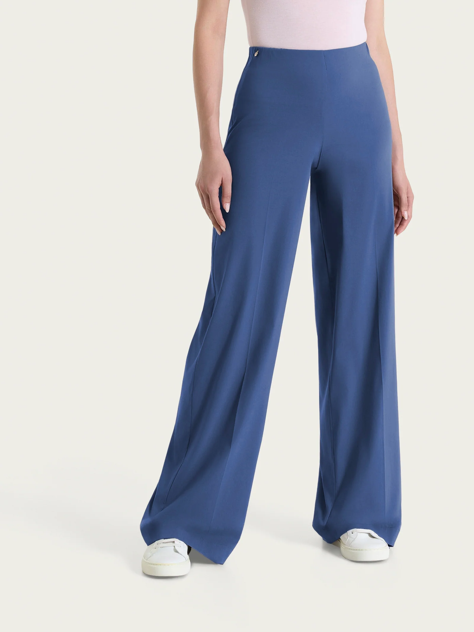 Pantalone a palazzo leggero in Super Fresh - Oceana