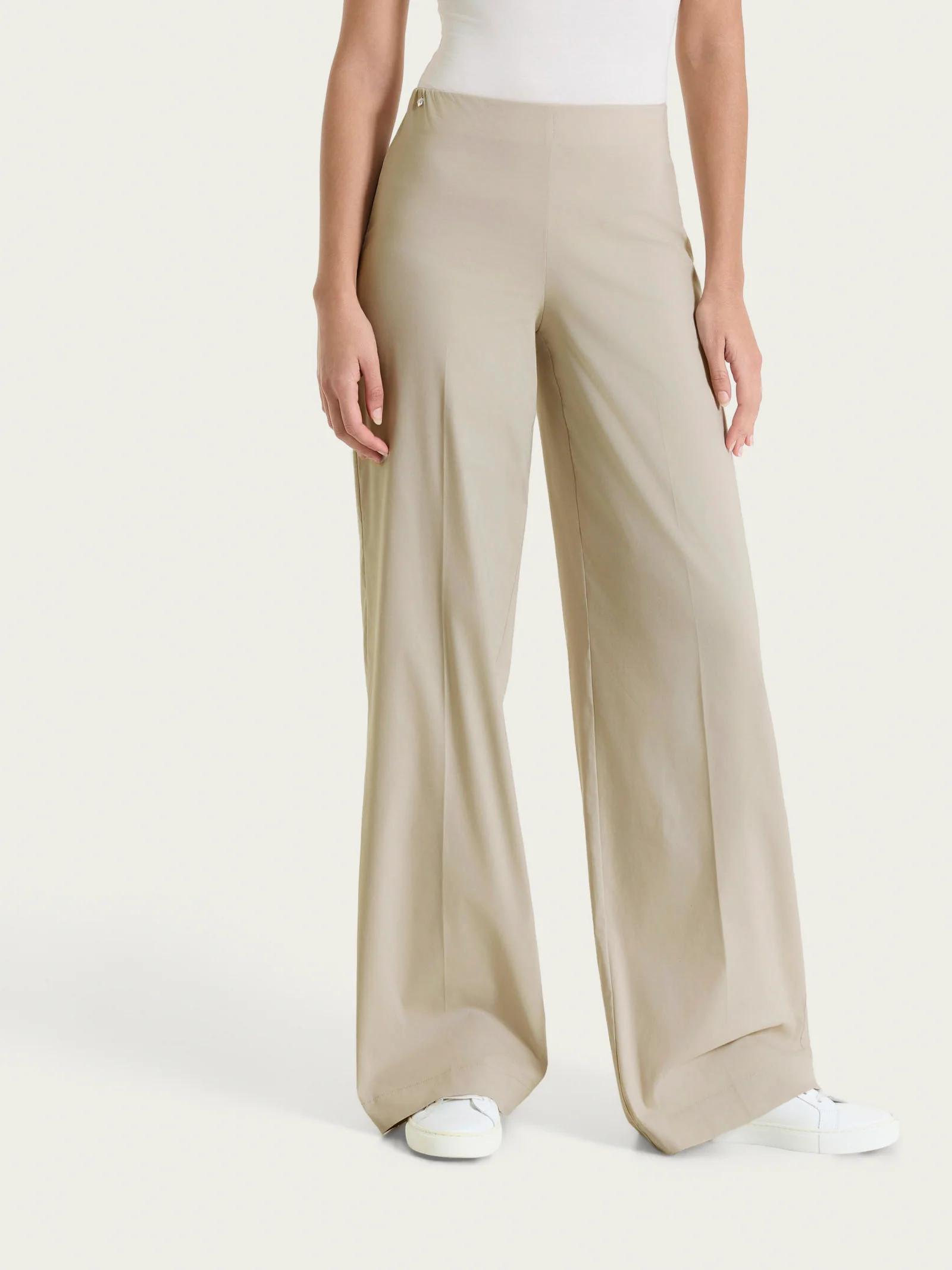 Pantalone a palazzo leggero in Super Fresh - Crockery