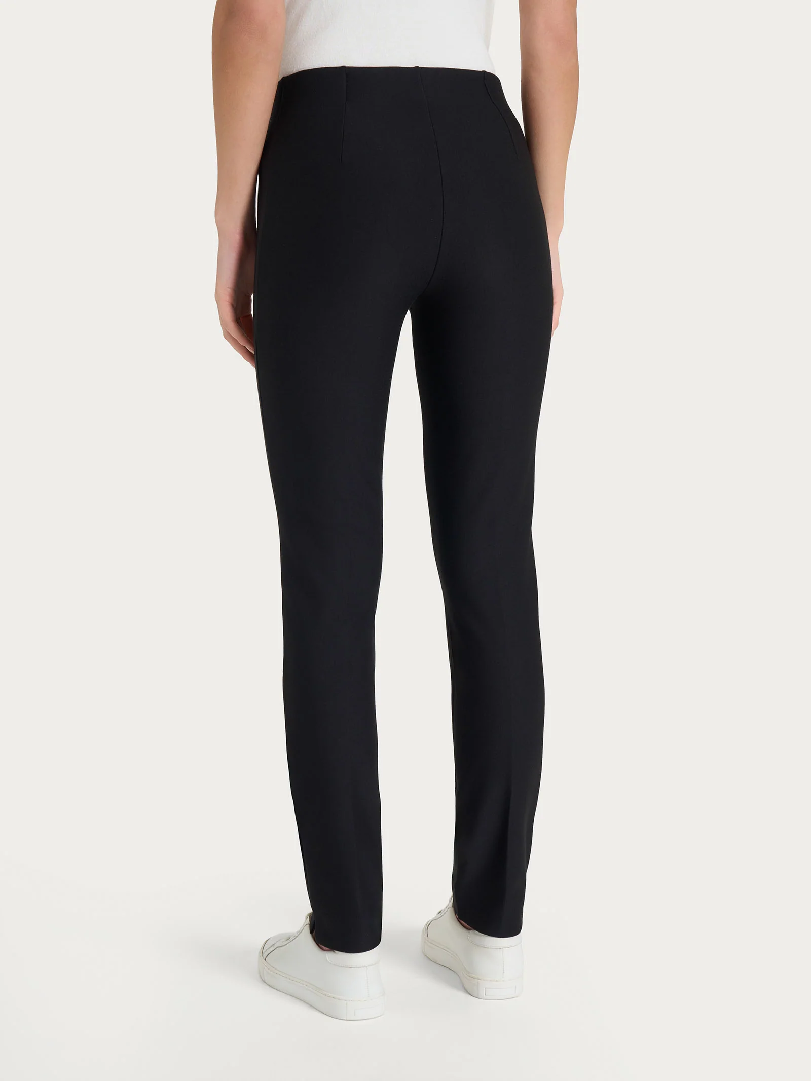Pantalone a sigaretta con spacchetti in Compact - Nero - Image 2