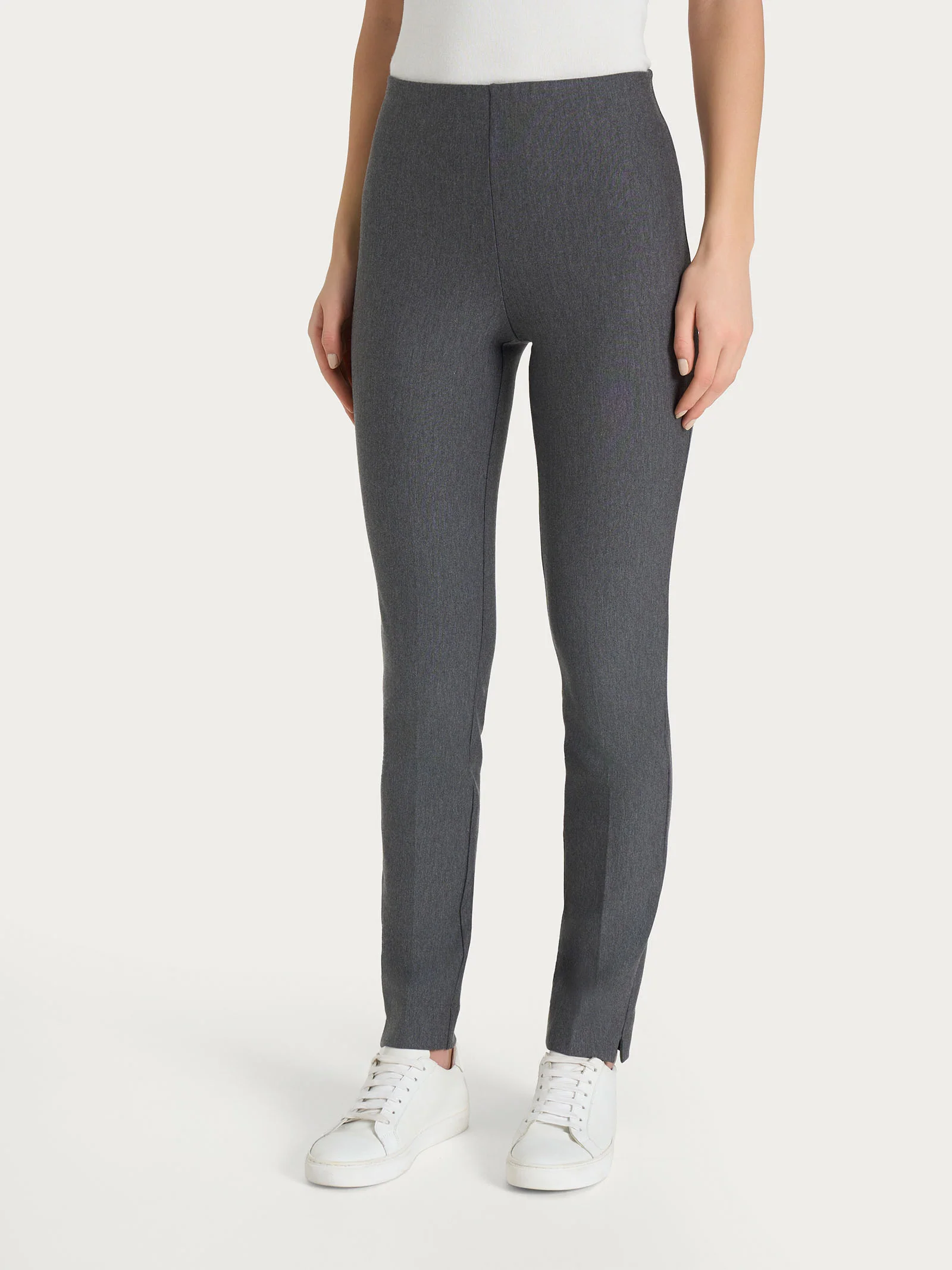 Pantalone a sigaretta con spacchetti in Compact - Ardesia Mel.