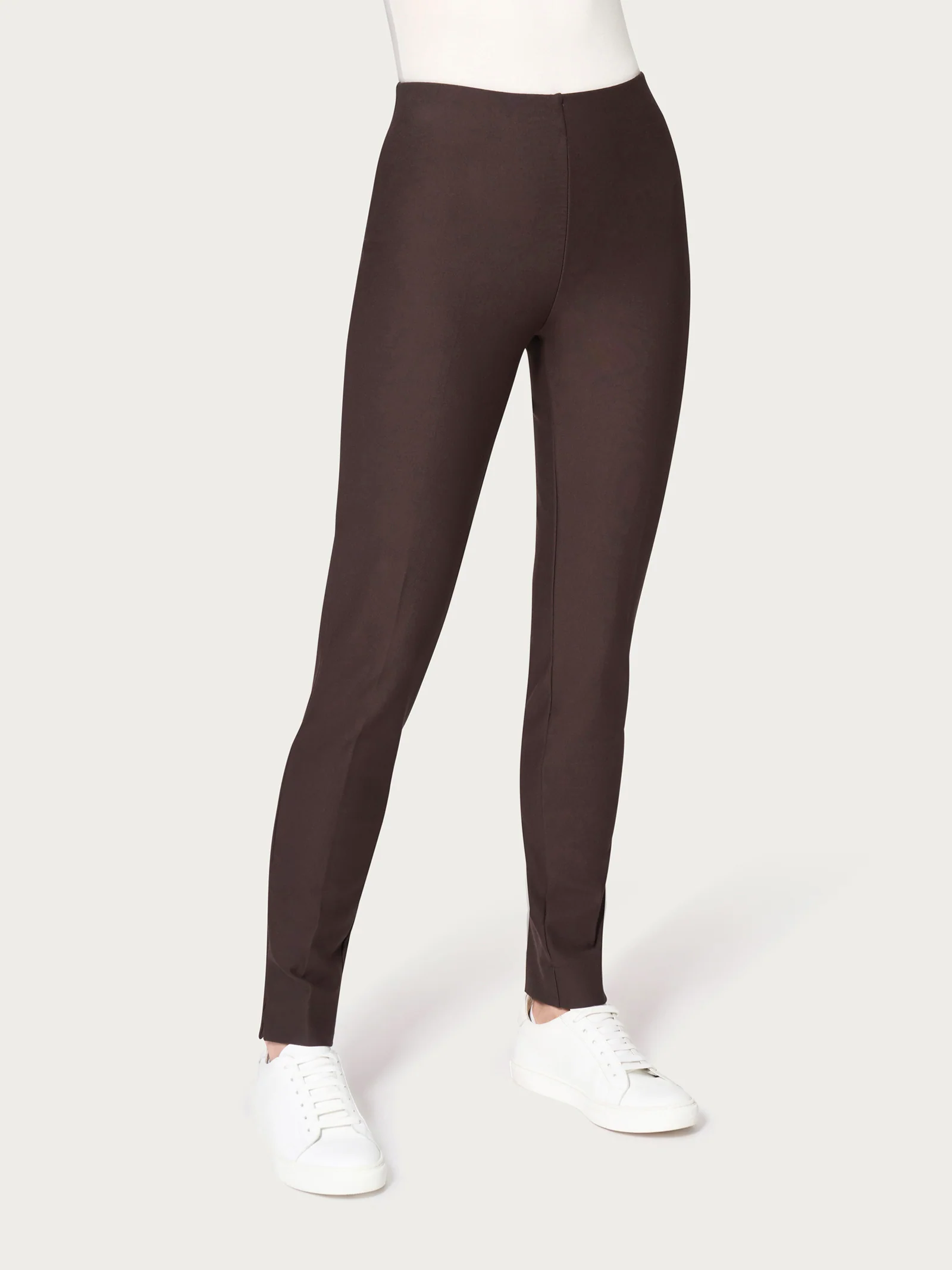 Pantalone a sigaretta con spacchetti in Compact - Chocolate Torte