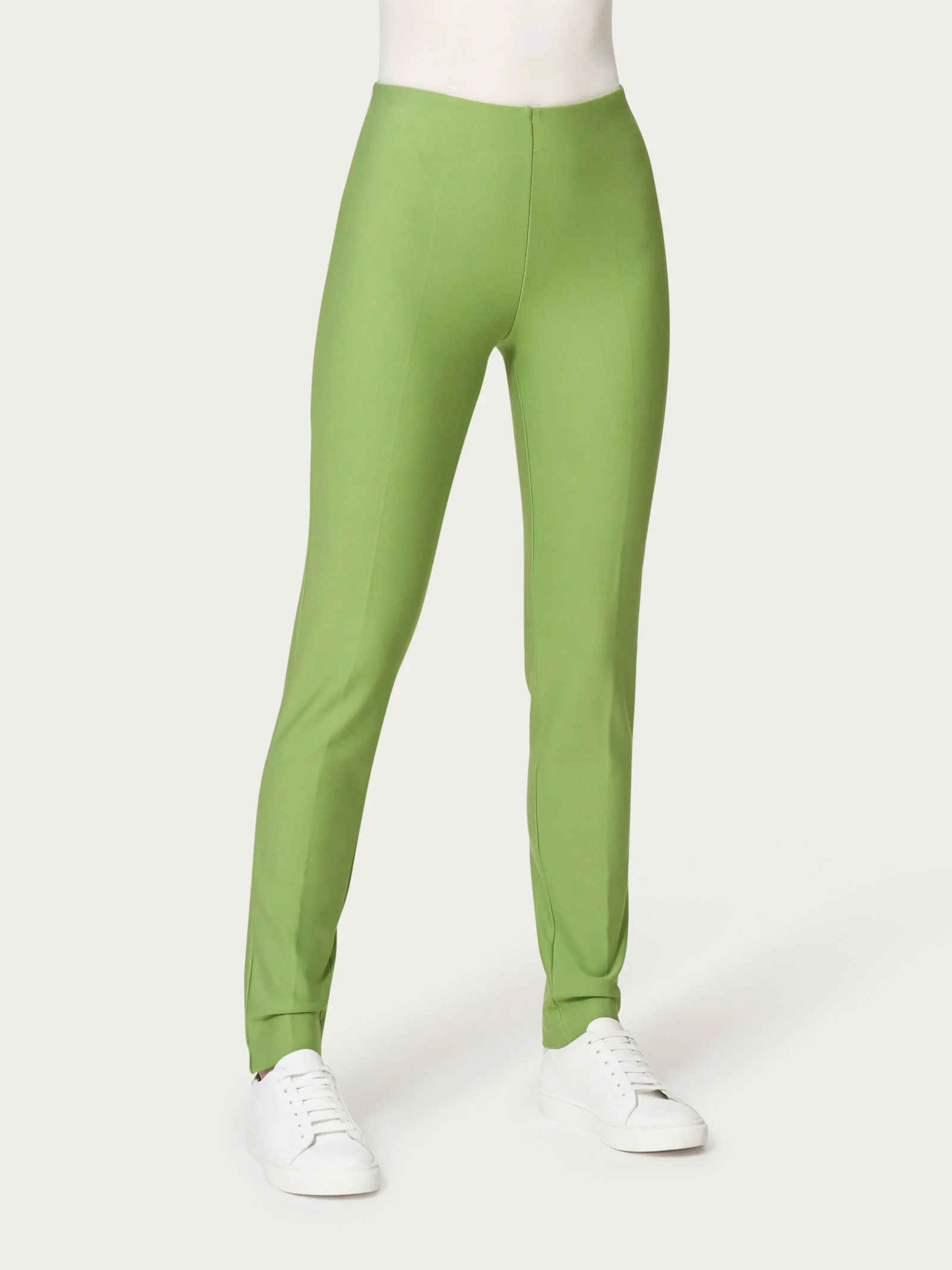 Pantalone a sigaretta con spacchetti in Compact - Piquant Green