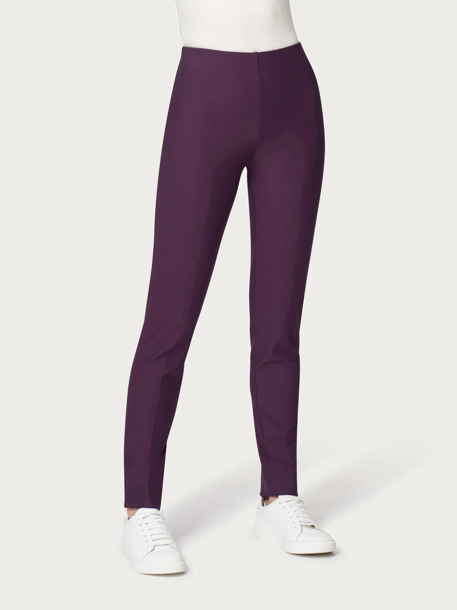 Pantalone a sigaretta con spacchetti in Compact - Plum Perfect